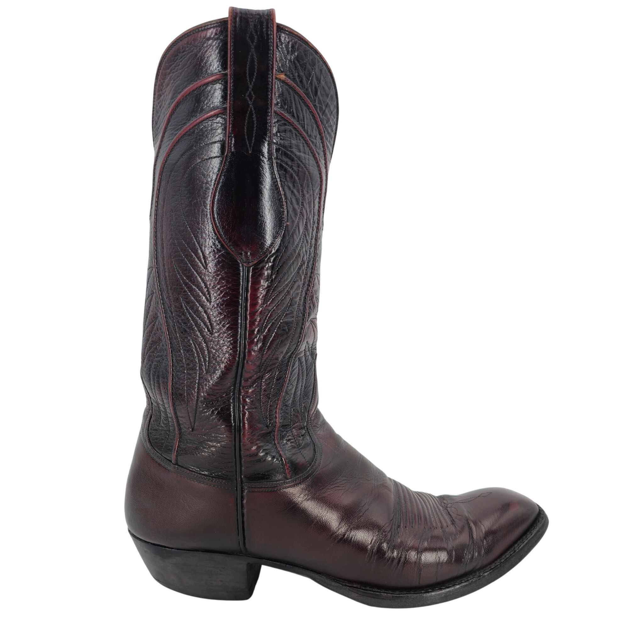 Lucchese Lucchese Classics Black Cherry Goat Leather Cowboy  display picture 2