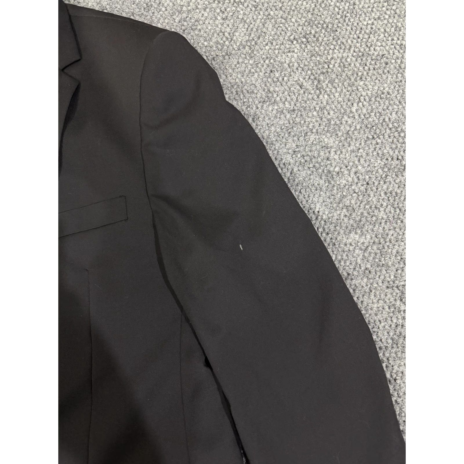 Vintage Linea Uomo Blazer Mens 44R Black 100% Wool Classic Fit Two-Button Notch Lapel Suit Jacket Size 44R - 4 Thumbnail