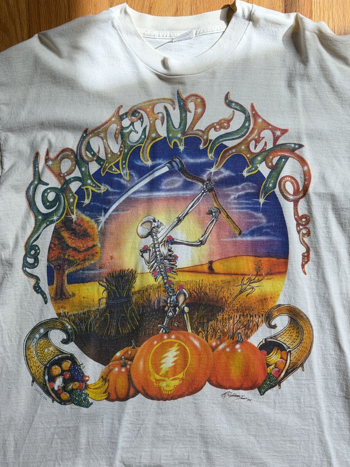 Vintage Vintage 1994 Grateful Dead Fall Tour Rare Shirt Skeleton Size US L / EU 52-54 / 3 - 3 Thumbnail