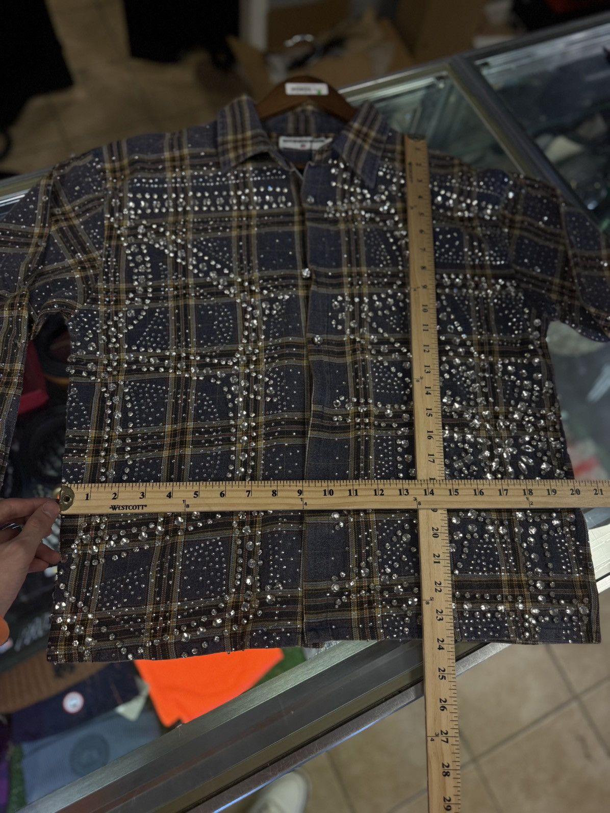 Vale Valley Crystal Flannel Long Sleeve Stones Size S (NEW) 💎 Size US S / EU 44-46 / 1 - 12 Thumbnail