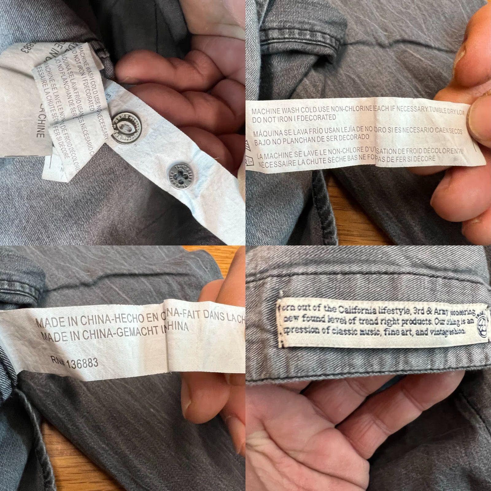 Vintage VINTAGE Third Army LA Shirt Mens XL Gray Pockets Laundered Shirt 90s Mens Clothing Button-Up Size US XL / EU 56 / 4 - 8 Thumbnail