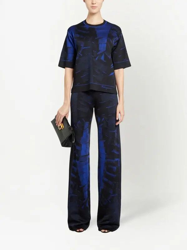 Salvatore Ferragamo o1y0426 Sweatpant in Black/Blue Size 27" / US 4 / IT 40 - 5 Thumbnail