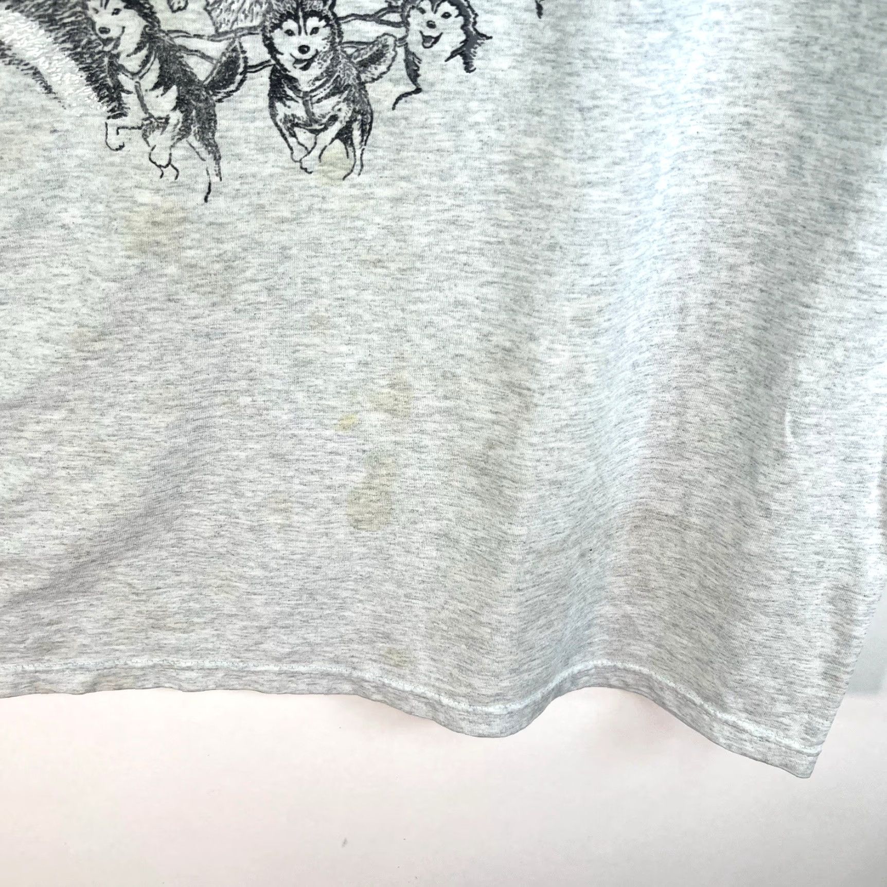 Fruit Of The Loom Vintage Husky Sled Dogs T-Shirt Men 3XL Gray 90s Dog USA Rare Graphic Tee Size US XXL / EU 58 / 5 - 5 Thumbnail