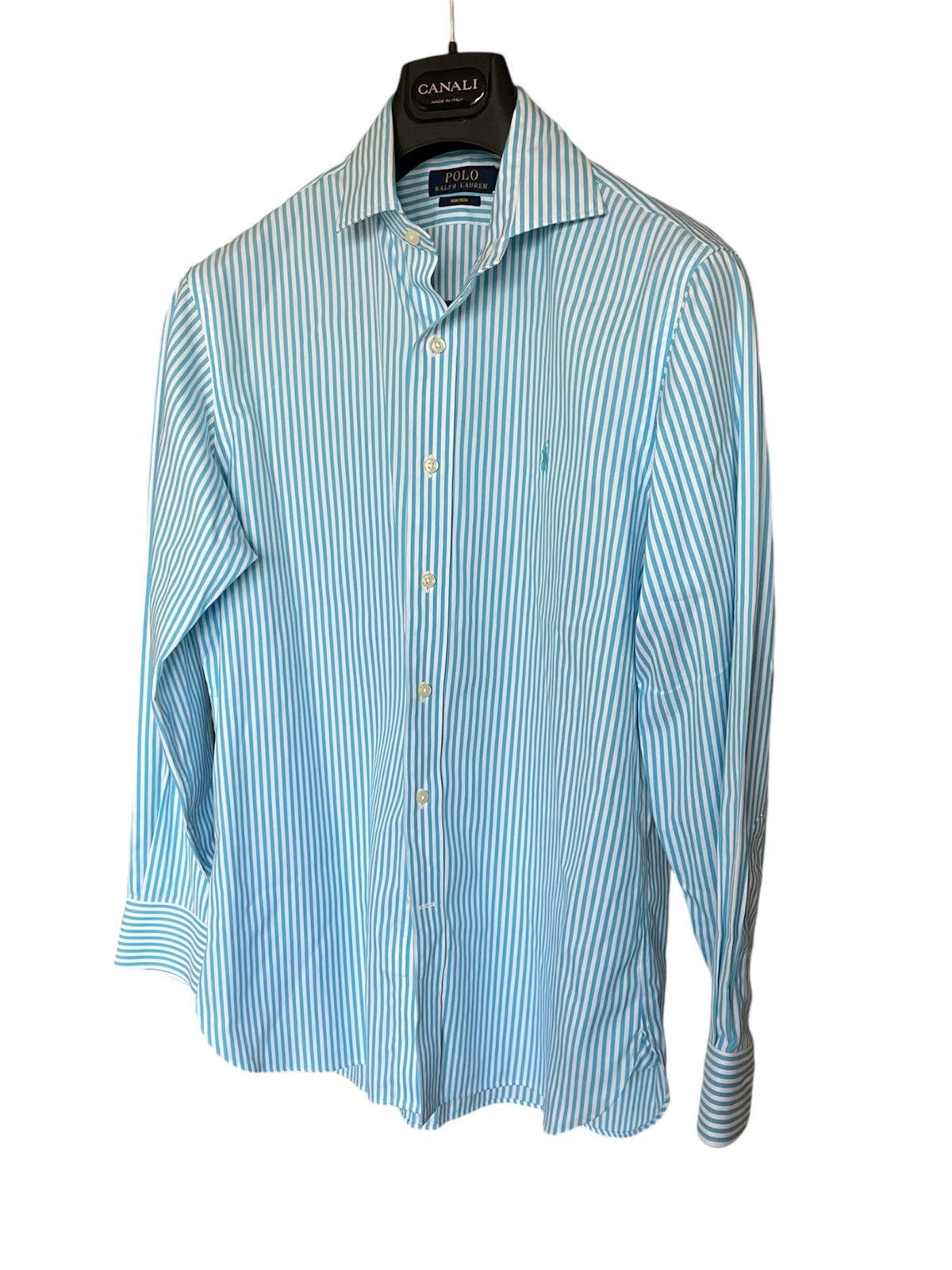 Polo Ralph Lauren Polo Ralph Lauren Turquoise/White striped sleeve shirt Size US L / EU 52-54 / 3 - 2 Thumbnail