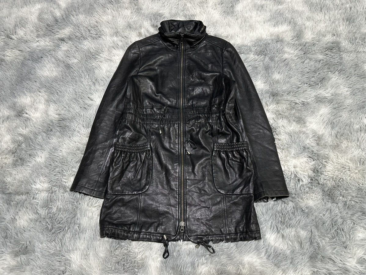 KMRii 🔥Sick Y2K Rose Bud Lamb Leather Coat Drawstring Jacket Goth Size US M / EU 48-50 / 2 - 5 Thumbnail