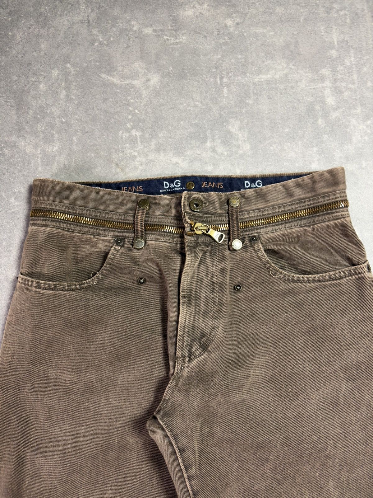 Dolce & Gabbana D&G Dolce & Gabbana Heavy Double Waisted Zipper Denim 33 Size US 33 - 5 Thumbnail