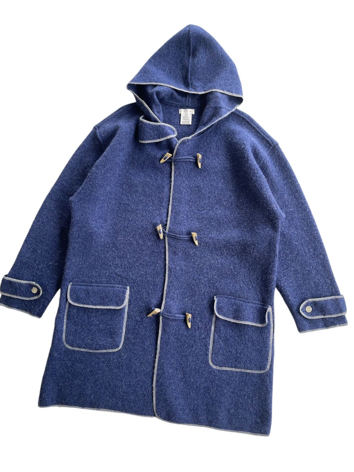 Japanese Brand P.E.A.H Wool Mohair Duffle Coat Hooded Size US XL / EU 56 / 4 - 4 Thumbnail