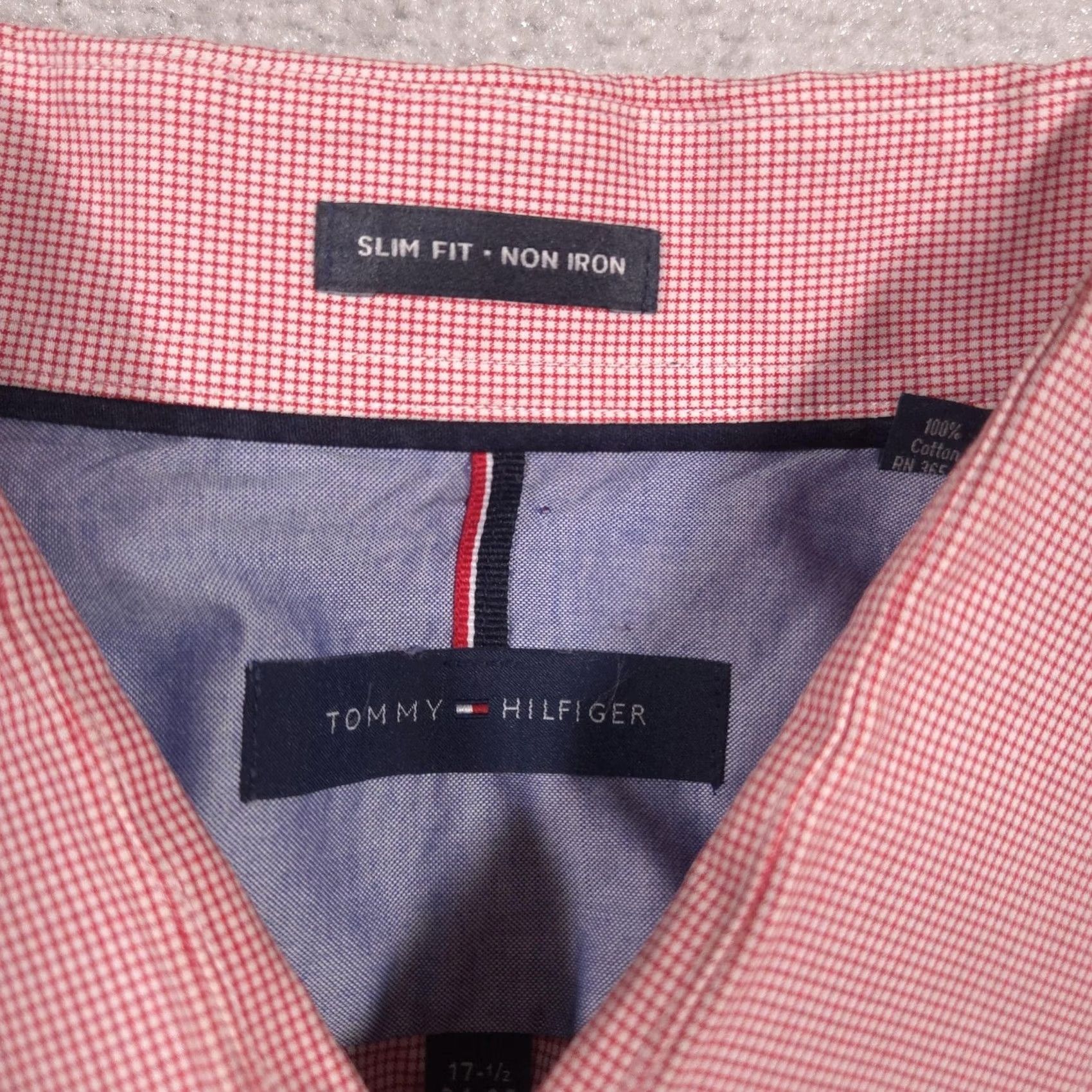 Tommy Hilfiger Tommy Hilfiger Dress Shirt Mens 17.5 34/35 Pink Slim Fit Non-Iron Long Sleeve Shirt Mens Pink Slim Fit Non-Iron Long Sleeve Dress Shirt Size 48R - 5 Thumbnail