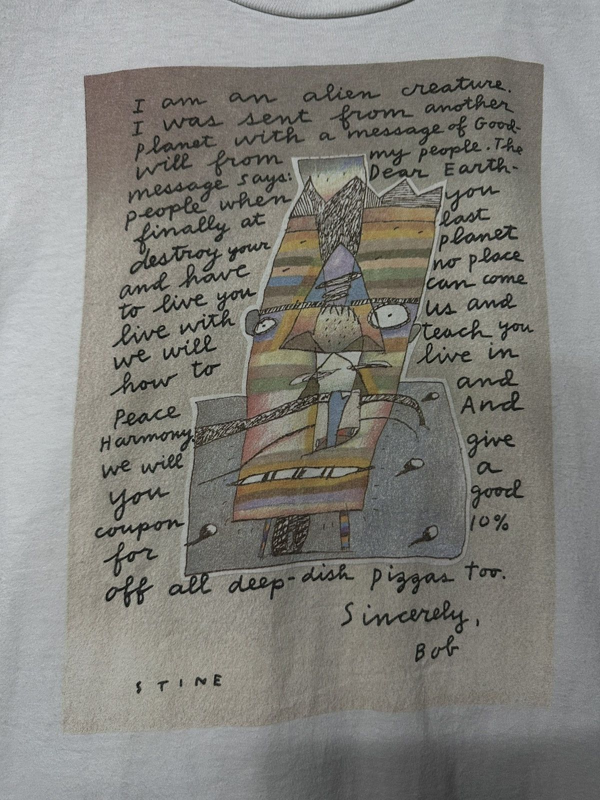 Vintage Vintage 90s Richard Stine Art Faded Tee Size US M / EU 48-50 / 2 - 2 Thumbnail