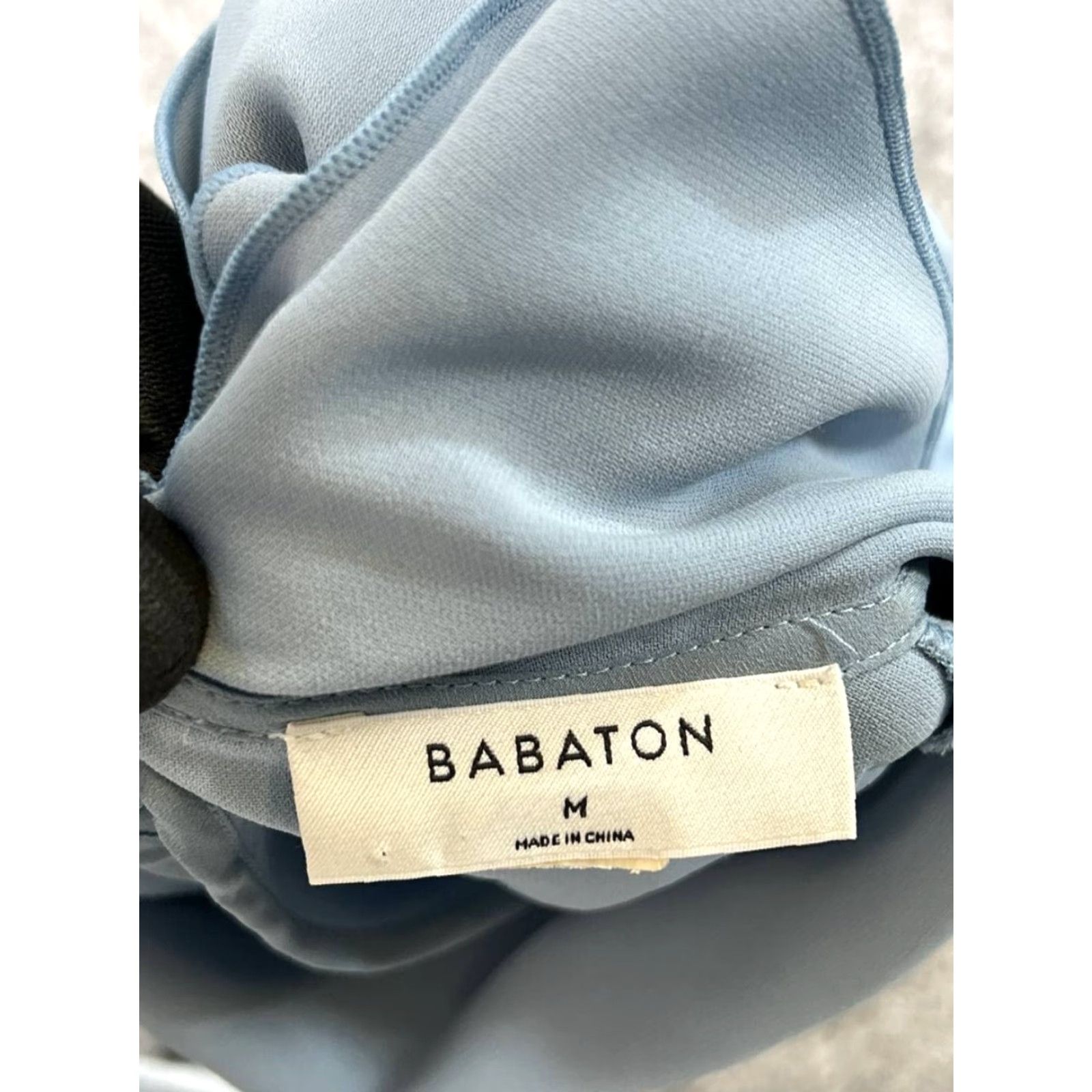 Vintage Babaton Shirt Womens M Blue Blouse Casual Lightweight Polyester Button Crew Neck Long Sleeve Size M / US 6-8 / IT 42-44 - 3 Thumbnail