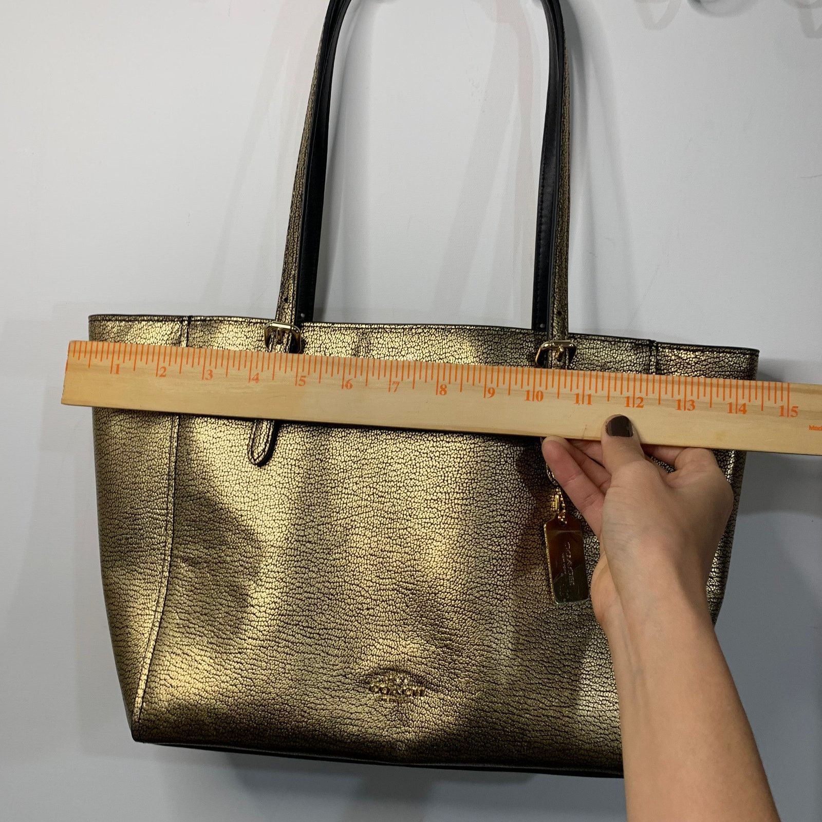 Coach Coach Gold Metallic Turnlock Tote Size ONE SIZE - 6 Thumbnail