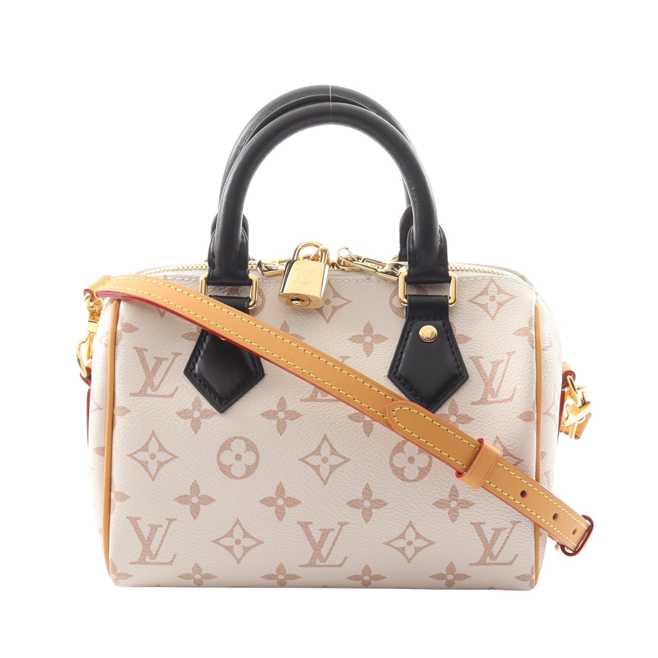 Louis Vuitton Louis Vuitton Speedy 20 Monogram Dune Handbag Leather Off White Beige Black Size ONE SIZE - 1 Thumbnail