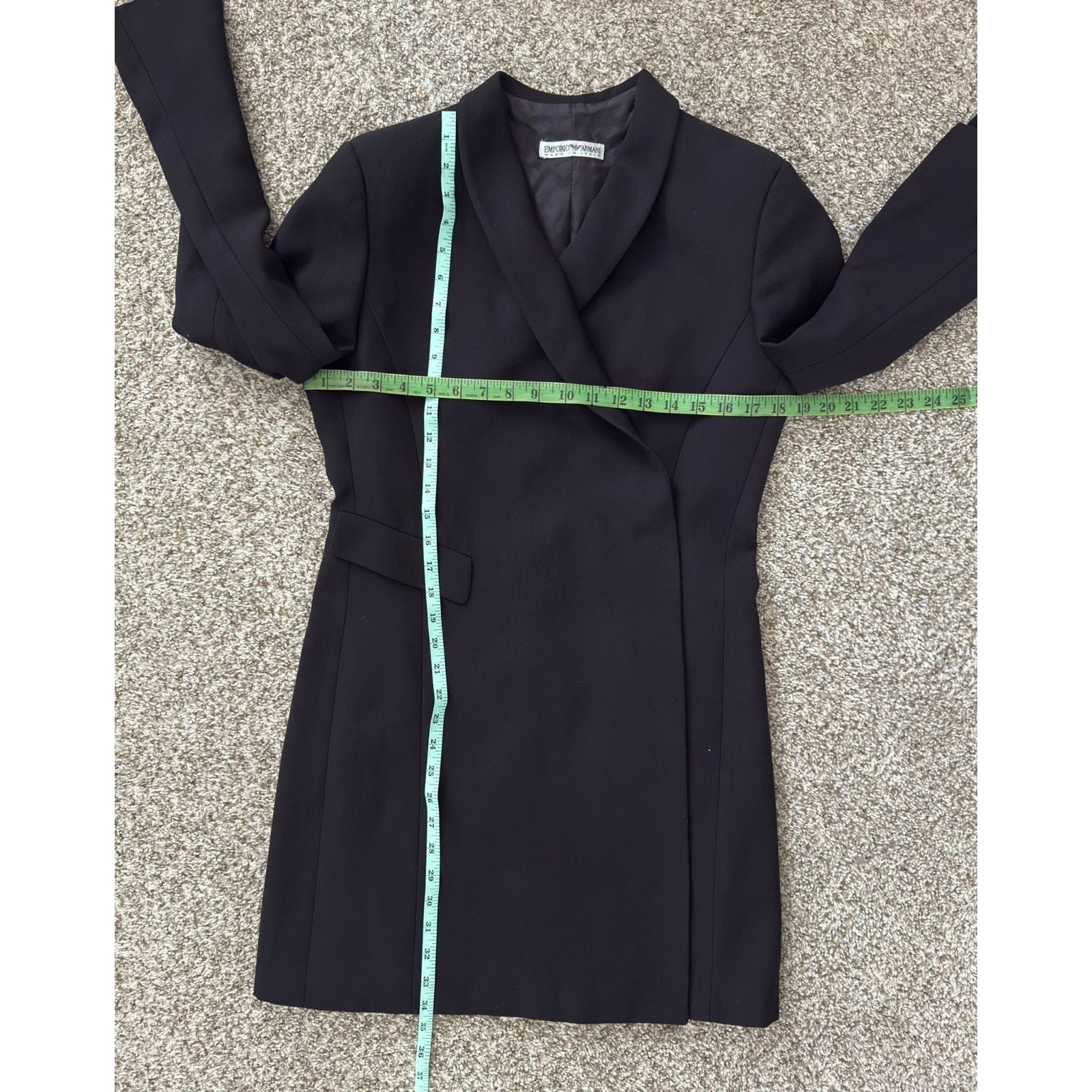Emporio Armani Vintage Black Emporio Armani 1973 Womens Jacket Dress Coat Size L / US 10 / IT 46 - 8 Thumbnail