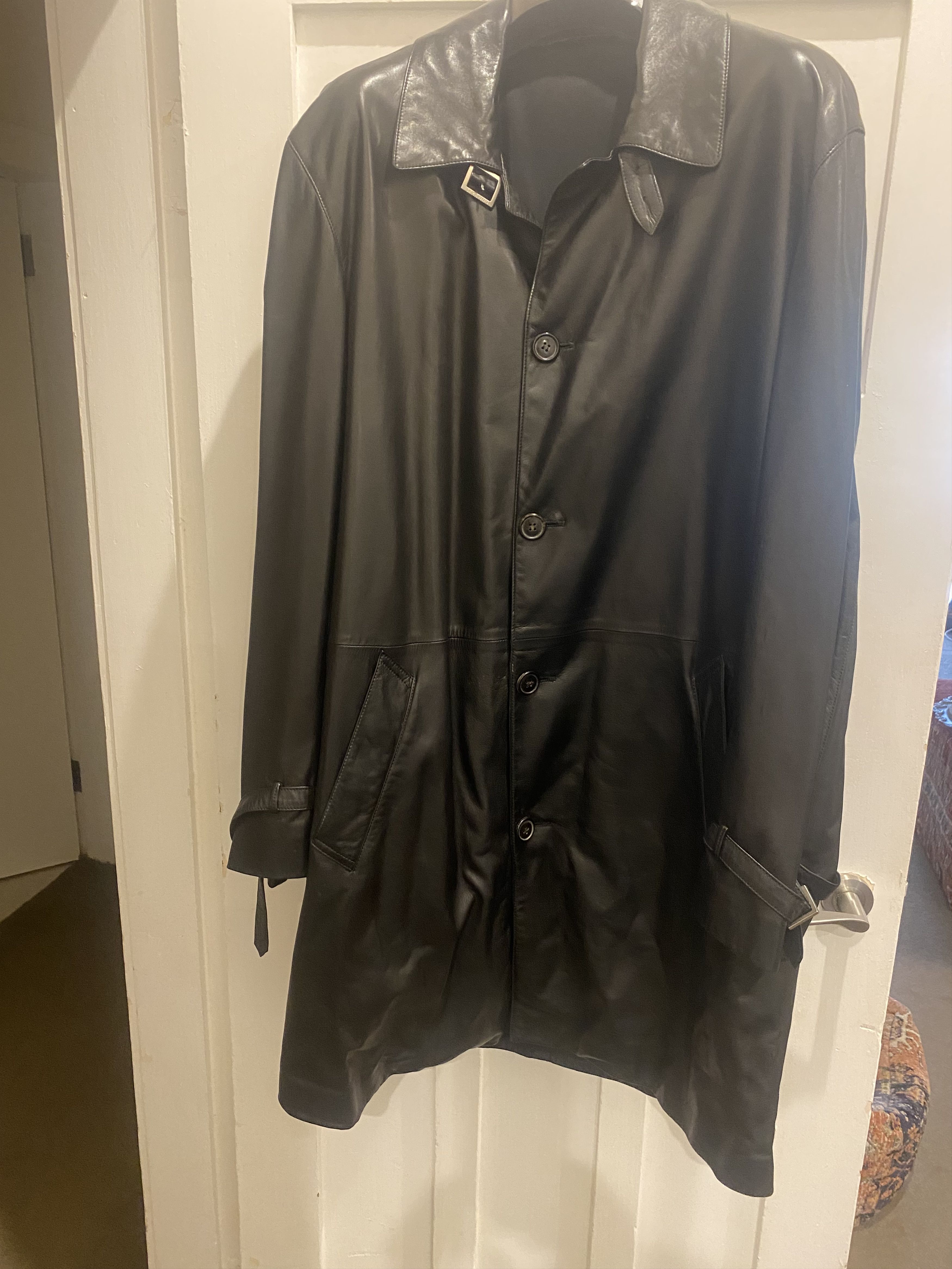 SERAPHIN Seraphin long black Agneau lamb leather jacket Size US L / EU 52-54 / 3 - 1 Thumbnail