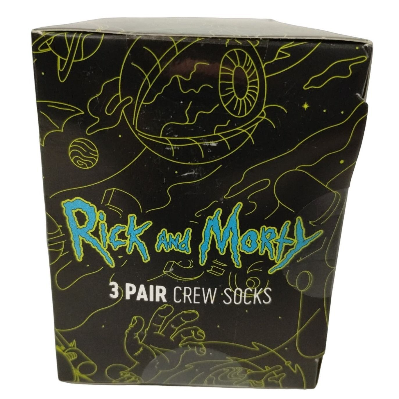 Designer Adult Swim Rick and Morty 3 Pack Mens Crew Socks Size 10-13 Size ONE SIZE - 3 Thumbnail