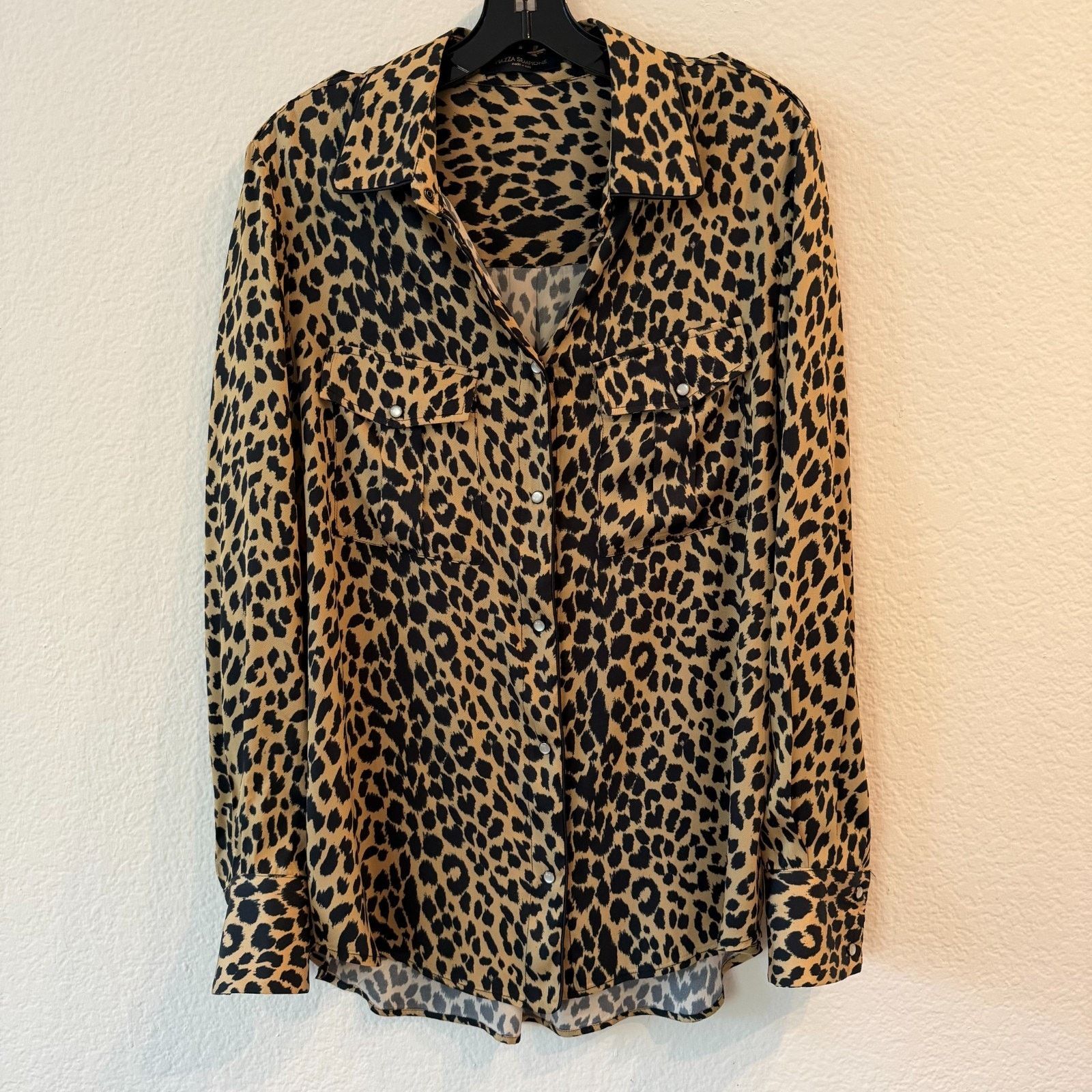 Piazza Sempione Piazza Sempione Silk Leopard Print Shirt Italy IT 48 US 12 Size L / US 10 / IT 46 - 1 Thumbnail