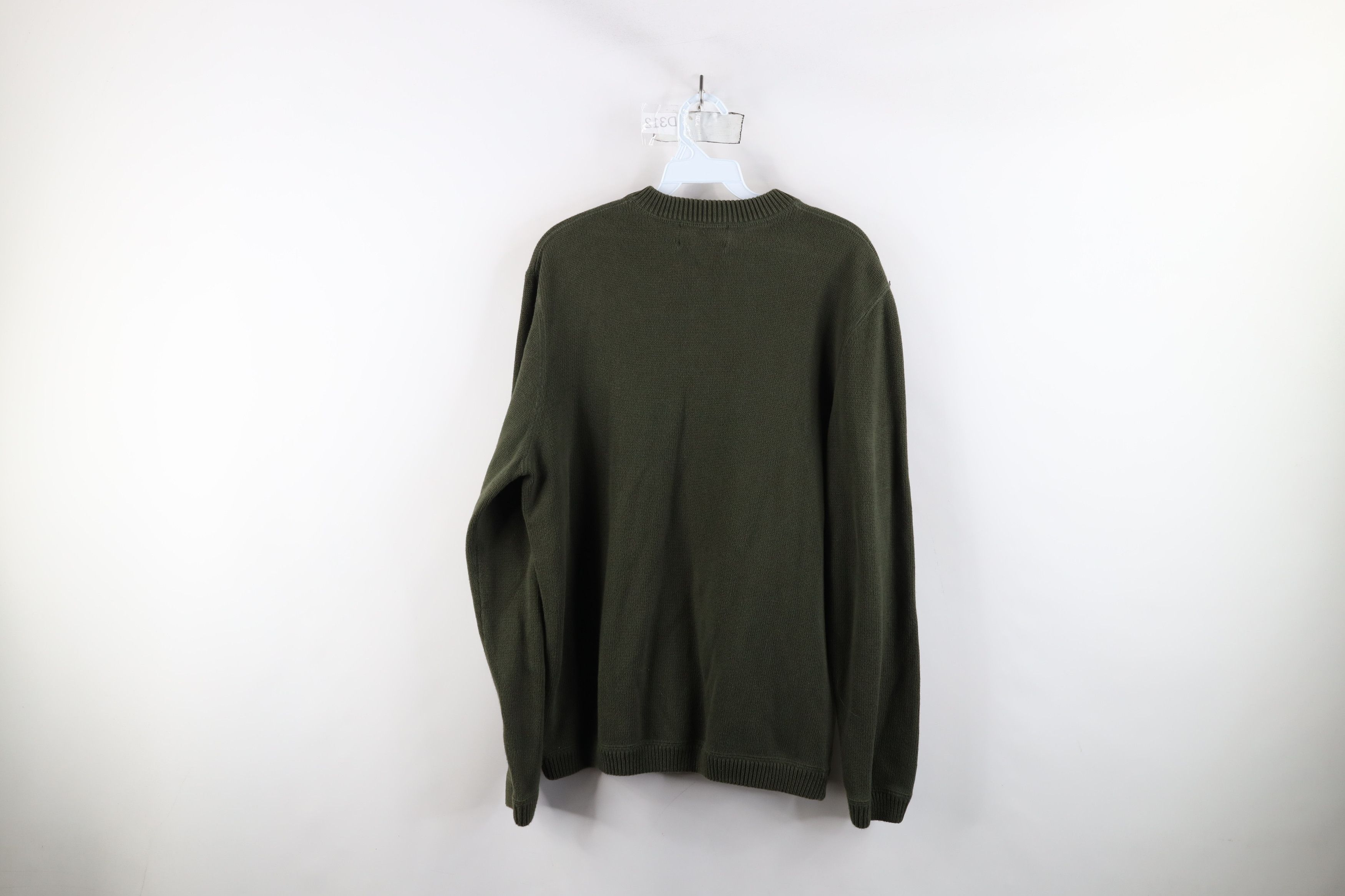 Eddie Bauer × Vintage Vintage Eddie Bauer Blank Cotton Knit Henley Sweater Green Size US L / EU 52-54 / 3 - 12 Thumbnail