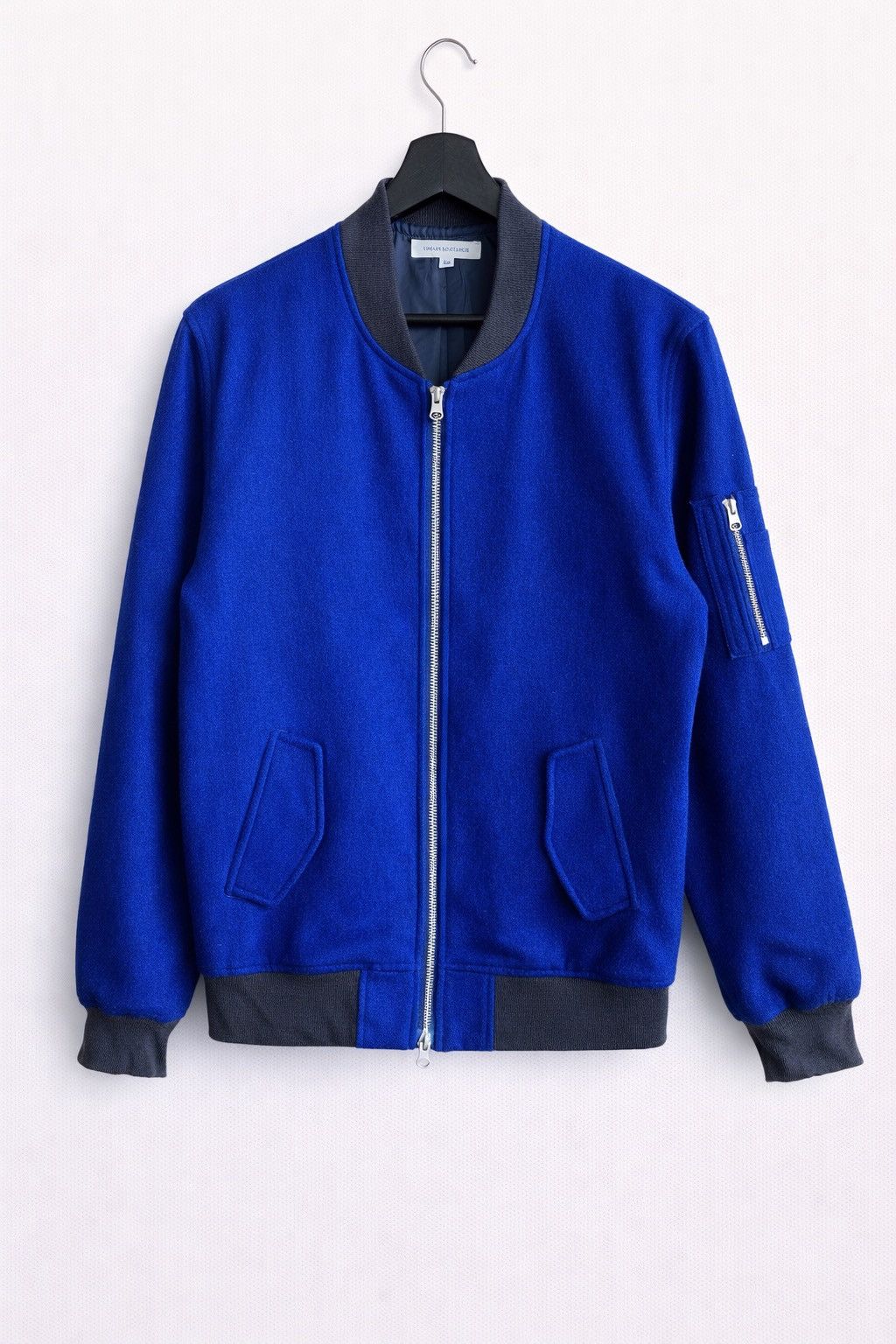 URBAN RESEARCH DOORS Urban Research Blue Wool Bomber Jacket Size 40 MA-1 Style Size US M / EU 48-50 / 2 - 1 Thumbnail