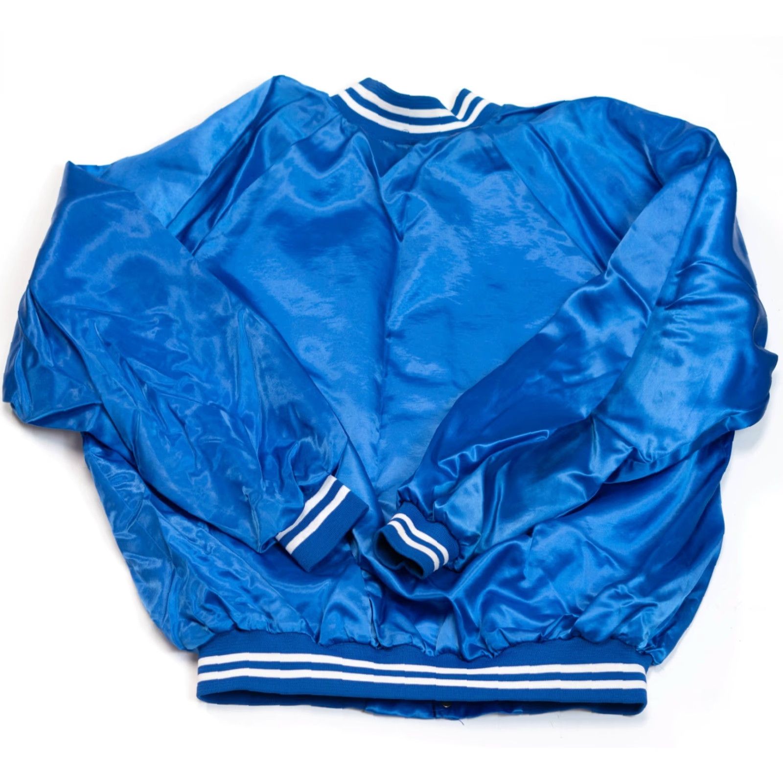 Vintage VINTAGE Blue Satin Bomber Jacket Mens 3XL Cotton Lined Union Made In USA 31x29 Size US XXL / EU 58 / 5 - 3 Thumbnail