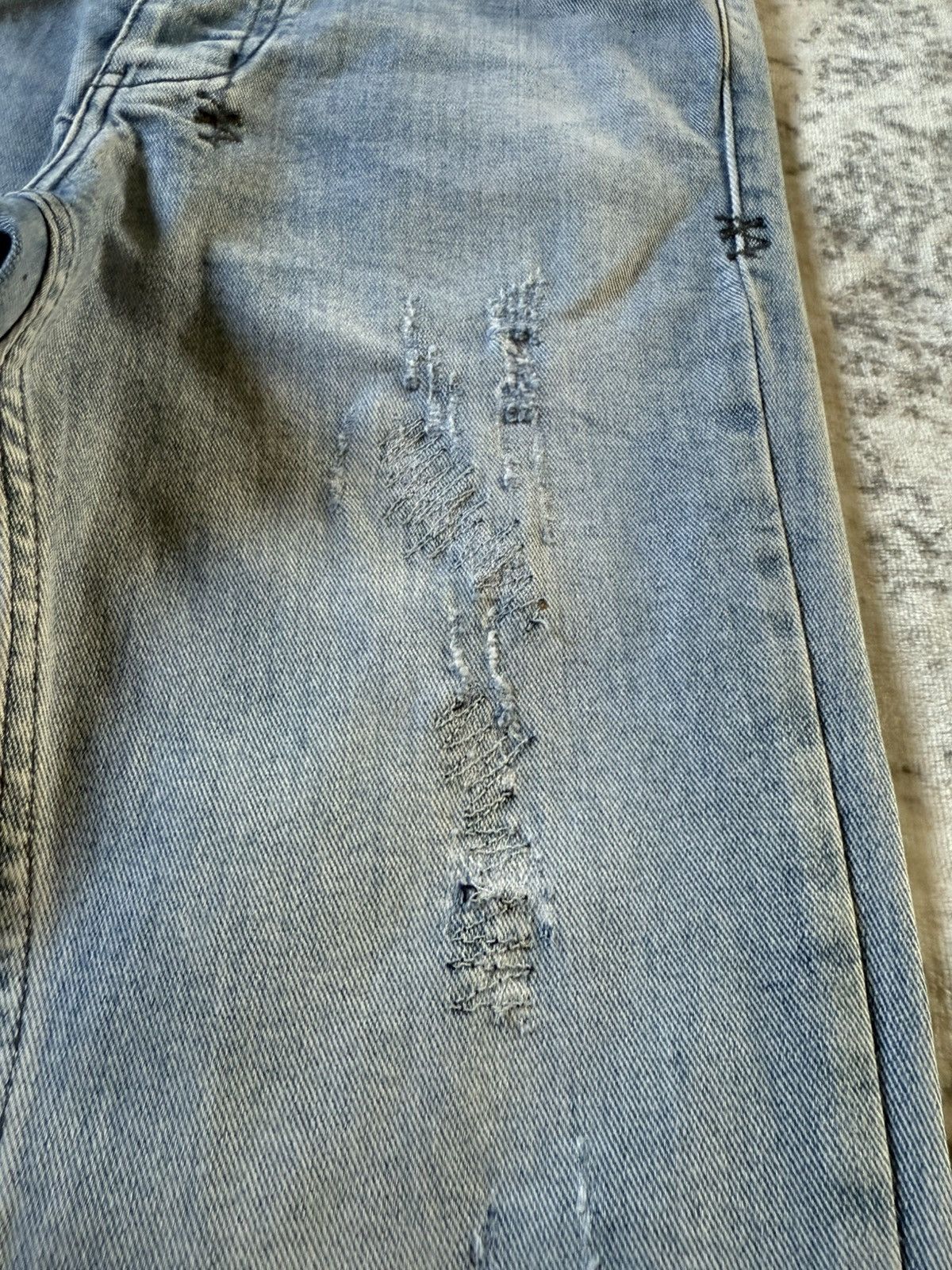 Ksubi Ksubi Studded Phython Snake Repaired Distressed Skinny Jeans Size US 30 / EU 46 - 11 Thumbnail