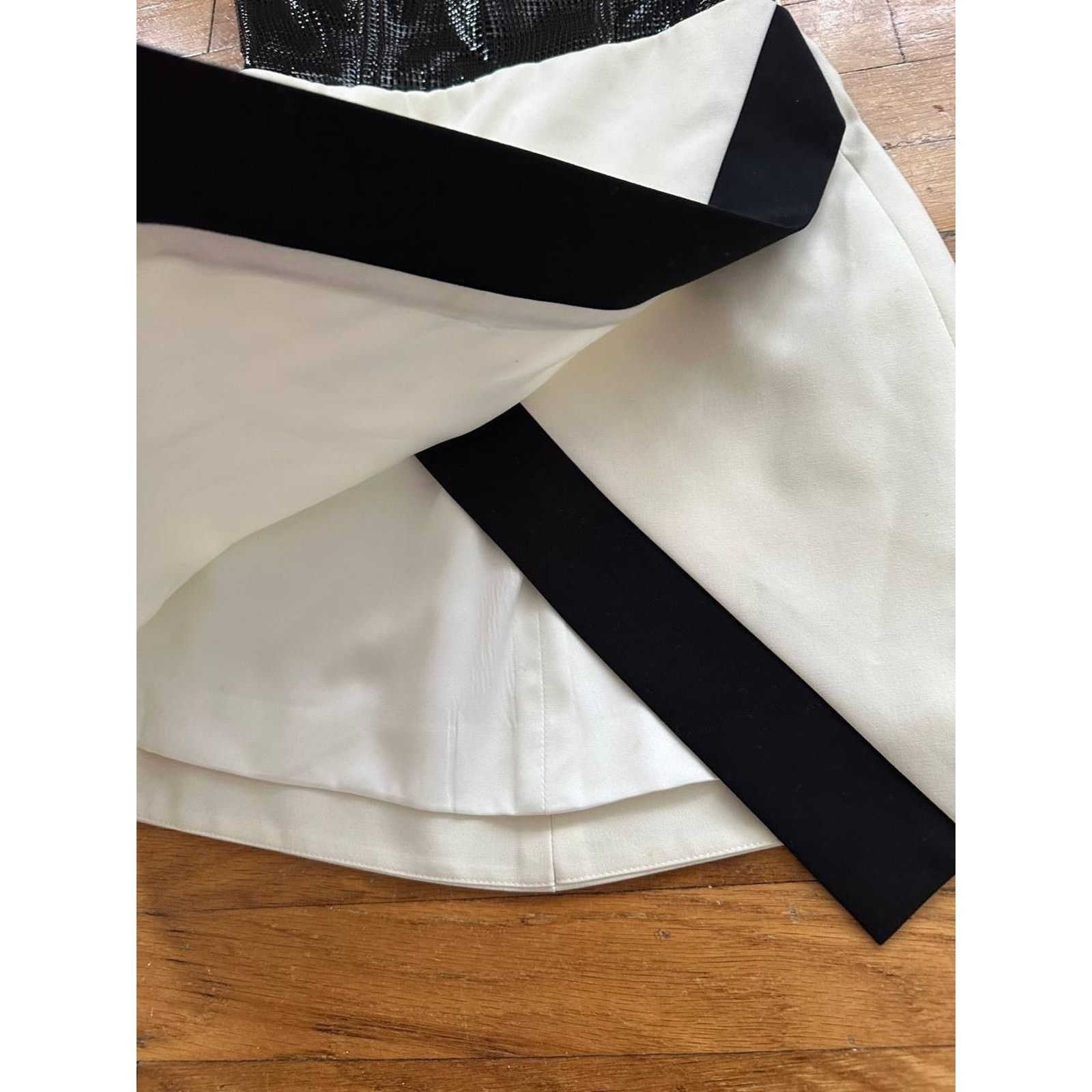 Mason's MASON Black+Cream Lasercut Leather Sheath Dress 2 A000977 Size XS / US 0-2 / IT 36-38 - 4 Thumbnail