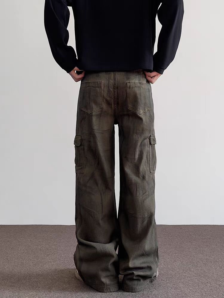 Japanese Brand × Jean Vintage Dirty Dye Workwear Aged Micro Flare Jeans Size US 30 / EU 46 - 5 Thumbnail