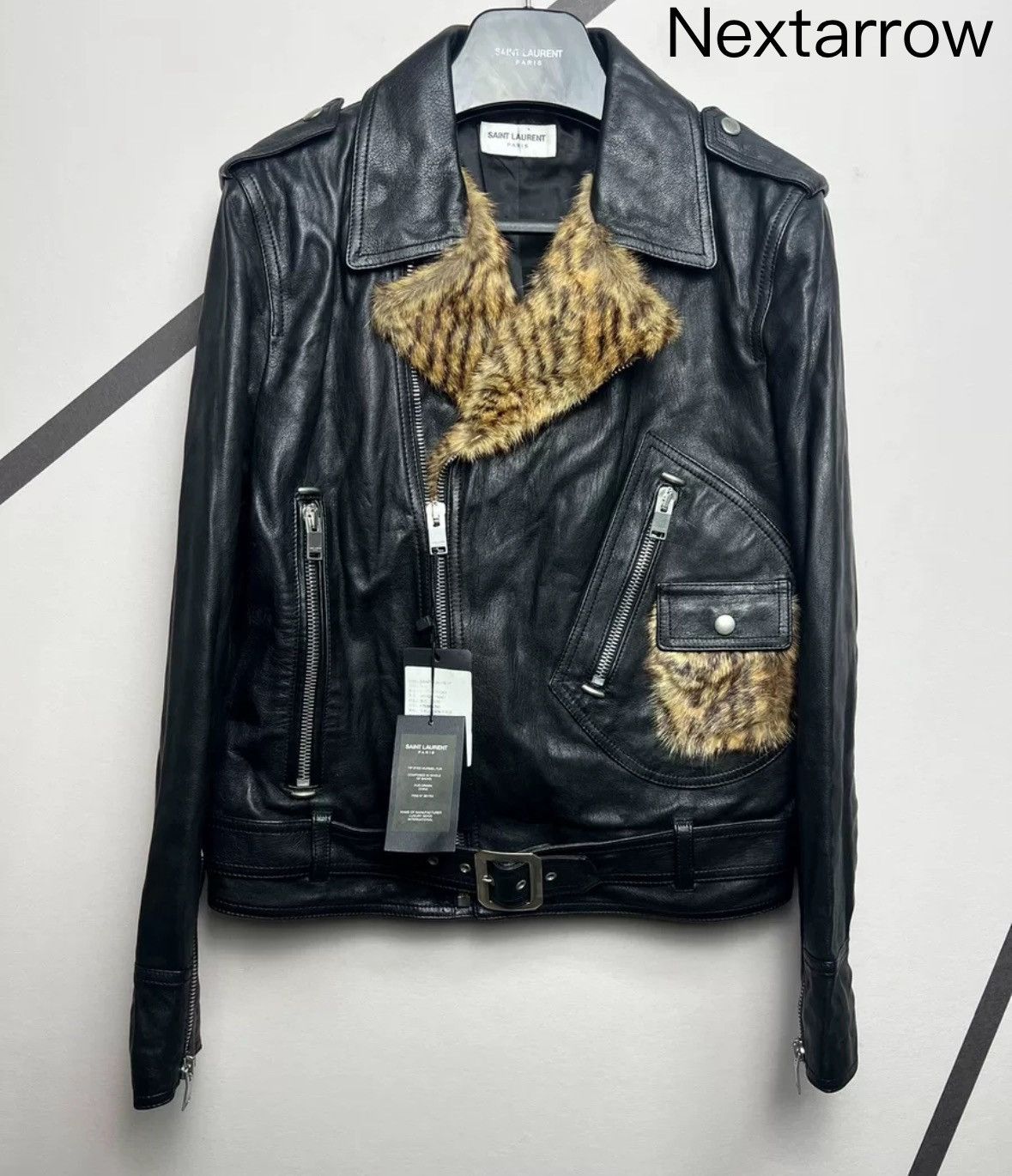 Saint Laurent Paris × Yves Saint Laurent Saint Laurent SLP genuine 14 motorcycle leather jacket Size US L / EU 52-54 / 3 - 1 Thumbnail