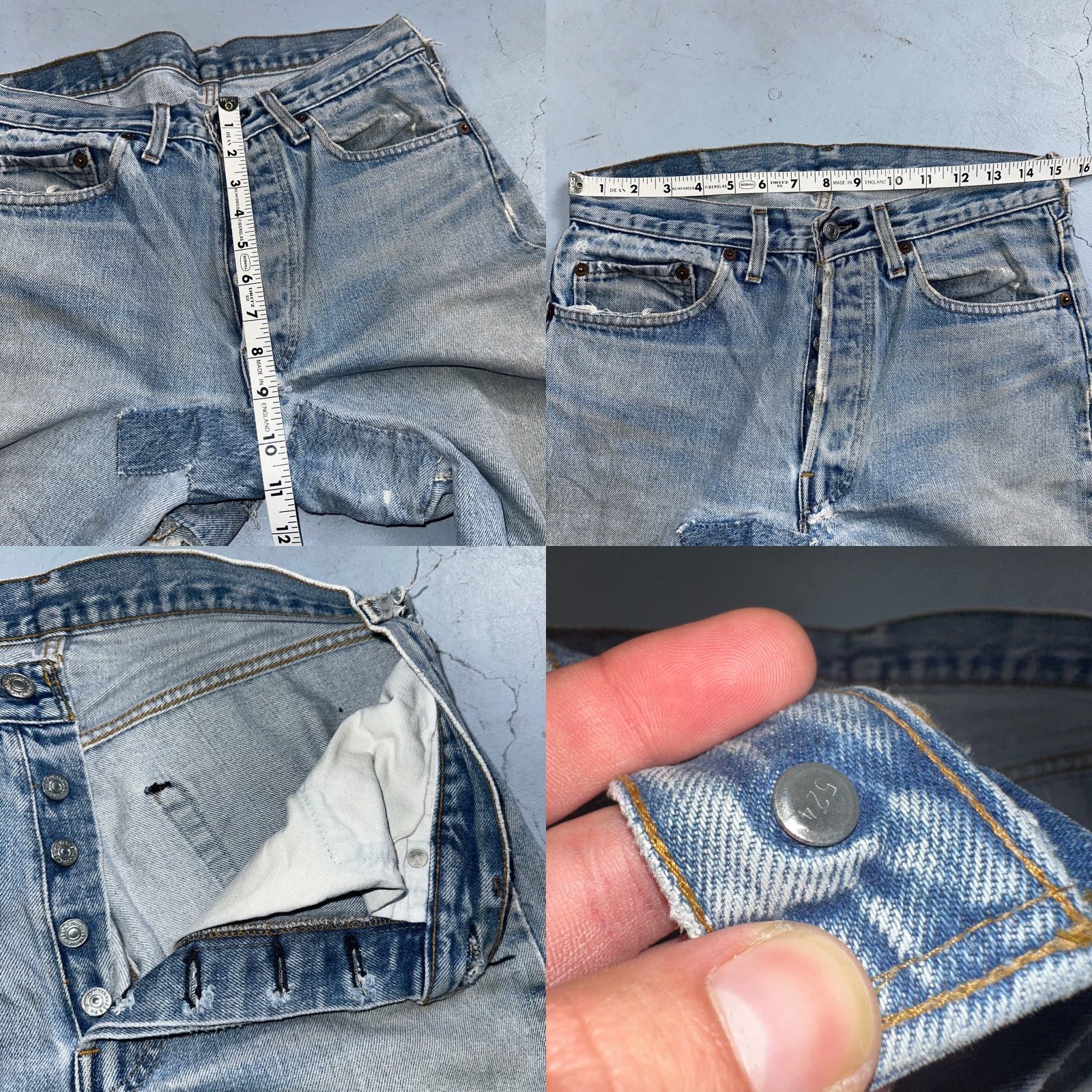 Levi's VINTAGE Levi's 501 XX Jeans 80s USA Selvedge Med Wash 32x36 501 Series Straight Mens Denim Blue Cotton Button Closure Distressed Size US 32 / EU 48 - 8 Thumbnail