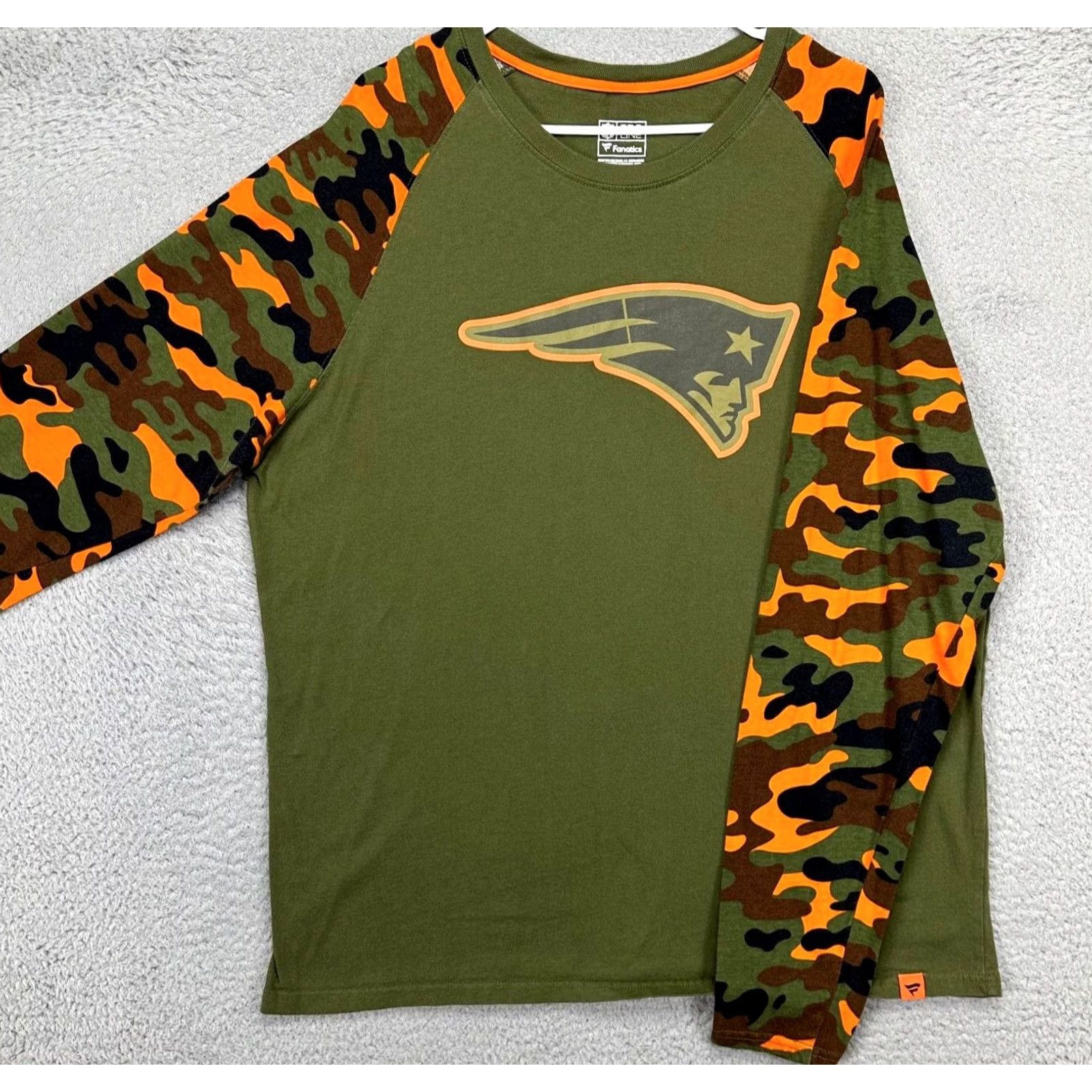 Vintage New England Patriots Shirt Mens XL Pro Line Green Camo Long Sleeve NFL Fanatics Size US XL / EU 56 / 4 - 4 Thumbnail