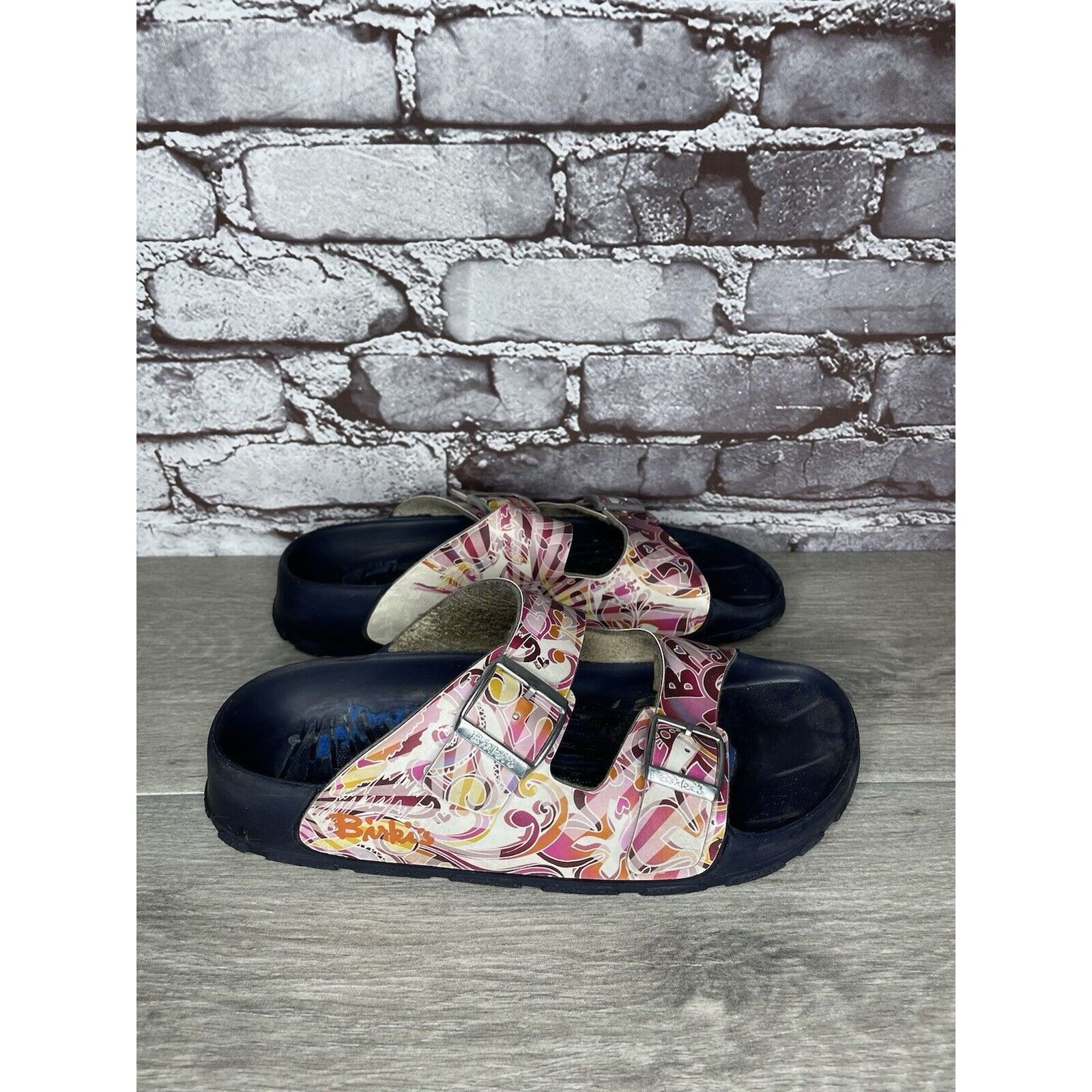 Birkenstock Birki’s Bay Heart Floral Arizona Pink Slides Sandals Women S Size US 10.5 / IT 40.5 - 10 Thumbnail