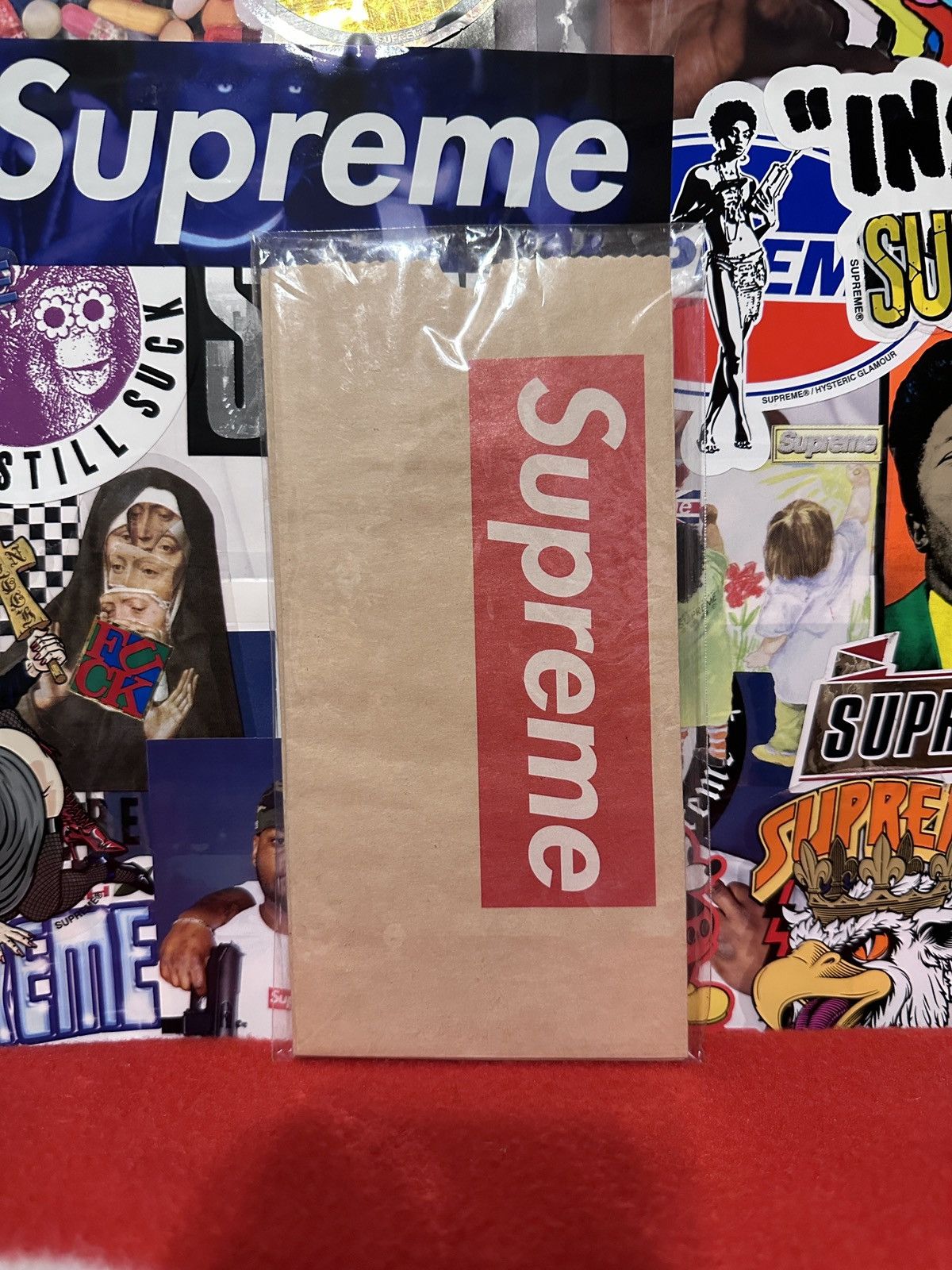 image of Ss07 Supreme Tall Boy Bags Set Of 5 Brown Beer Bag Box Logo, Men's