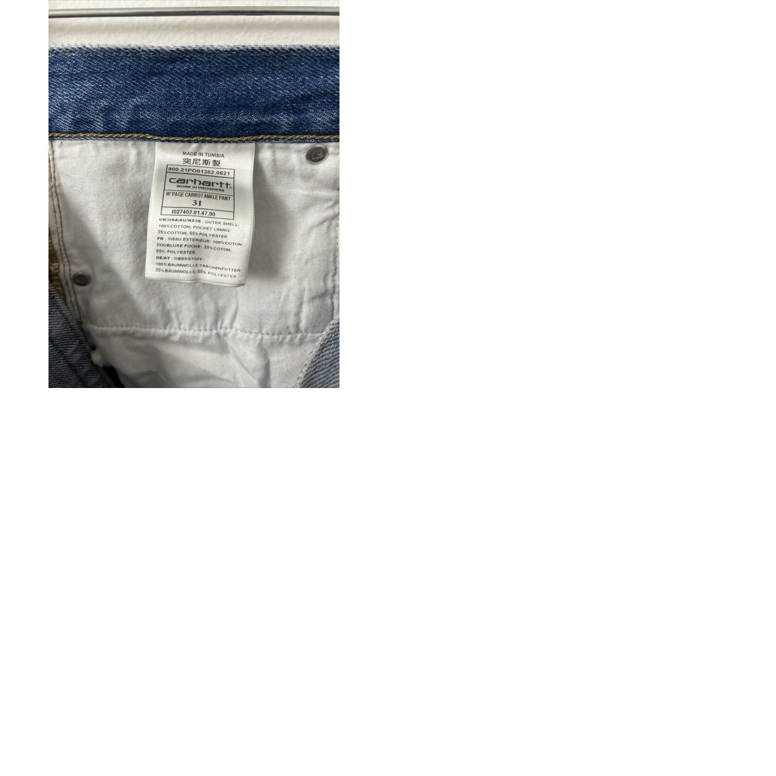 Carhartt VINTAGE Carhartt WIP Jeans Womens 31x28 Blue Page Carrot Ankle Slim Tapered YKK Pants Size 24" / US 00 / IT 34 - 9 Thumbnail
