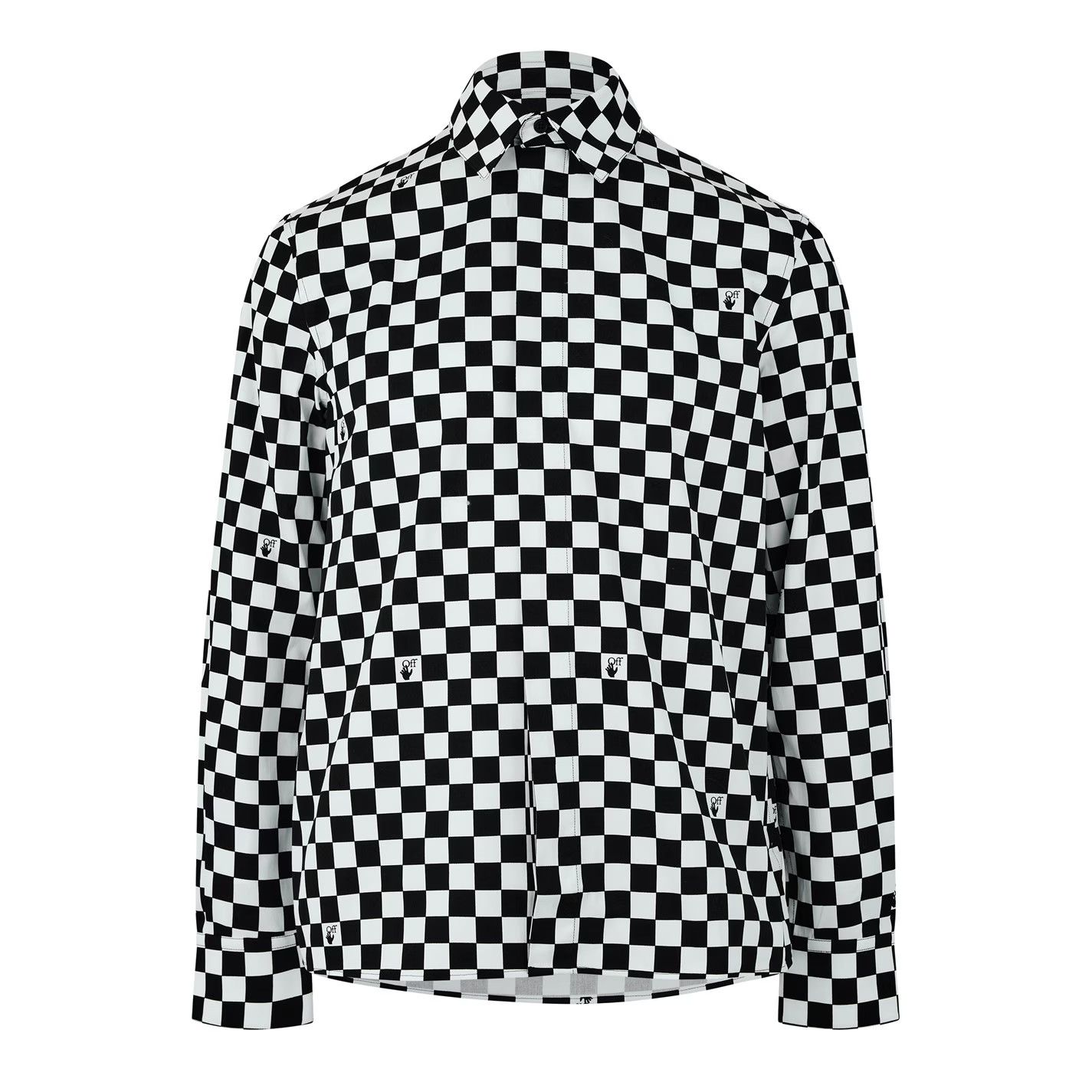 o1g2r1mq0326 Check Skate Shirt in White/Black