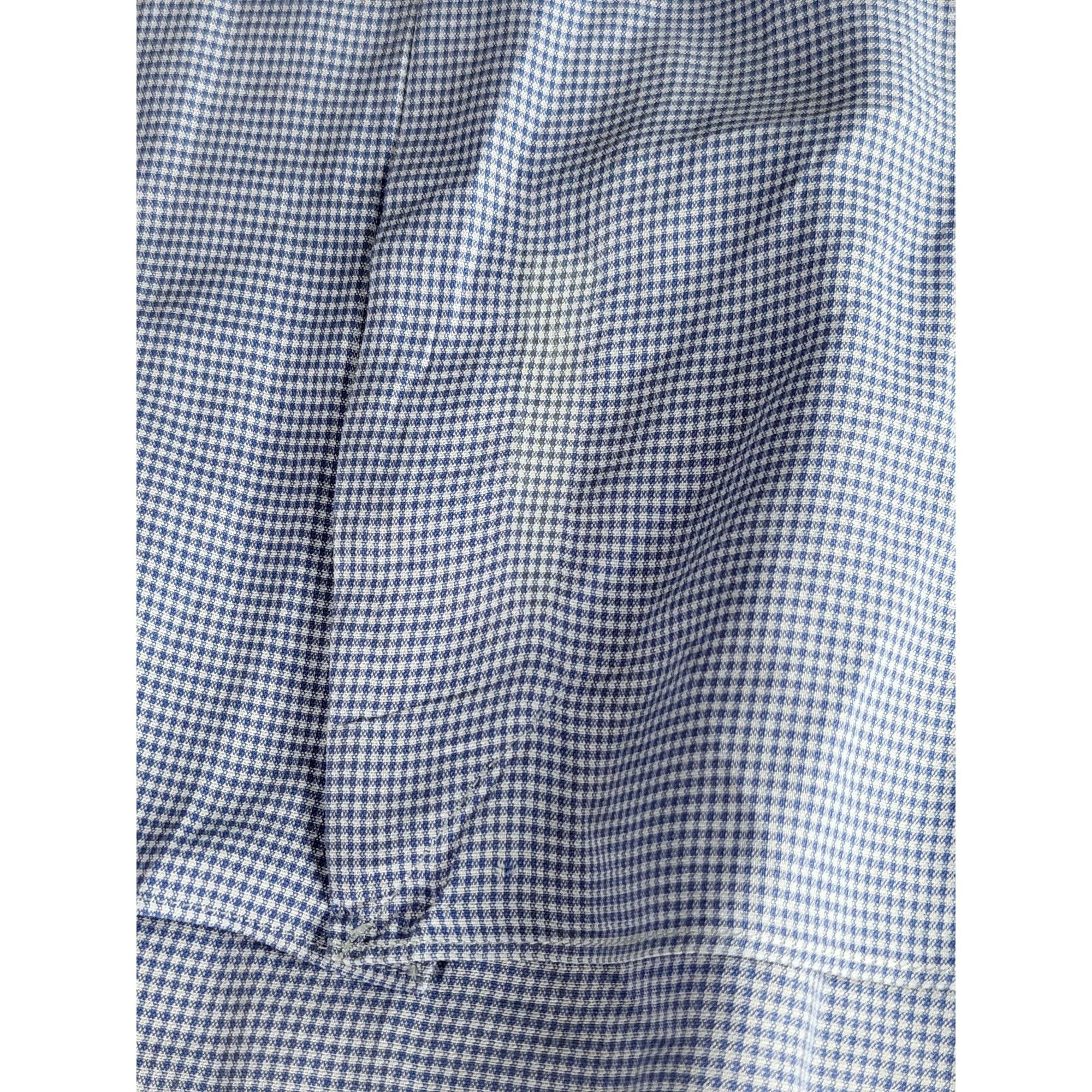 Ermenegildo Zegna Ermenegildo Zegna Button Up Shirt Men Sz L Gingham Blue Whit Size US L / EU 52-54 / 3 - 6 Thumbnail