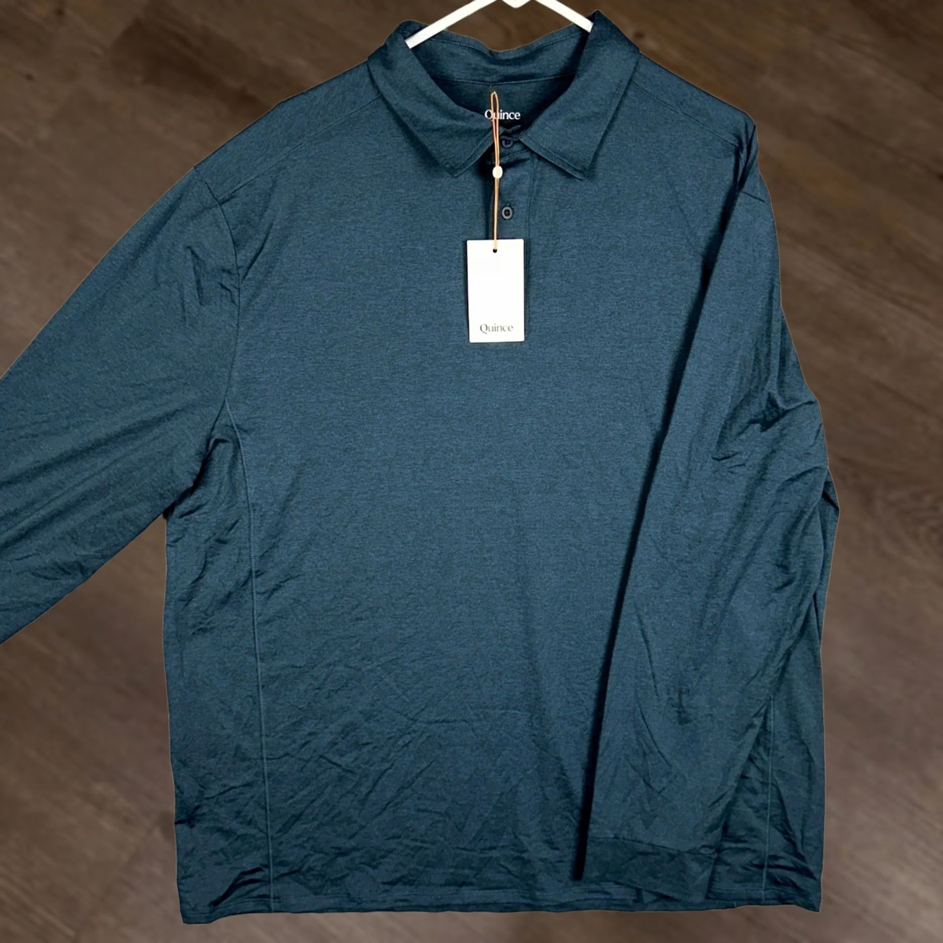 Quince Quince Polo Shirt Mens 2XL Dark Teal Long Sleeve Polo Shirt Men 2XL Dark Teal Sp Size US XXL / EU 58 / 5 - 1 Thumbnail
