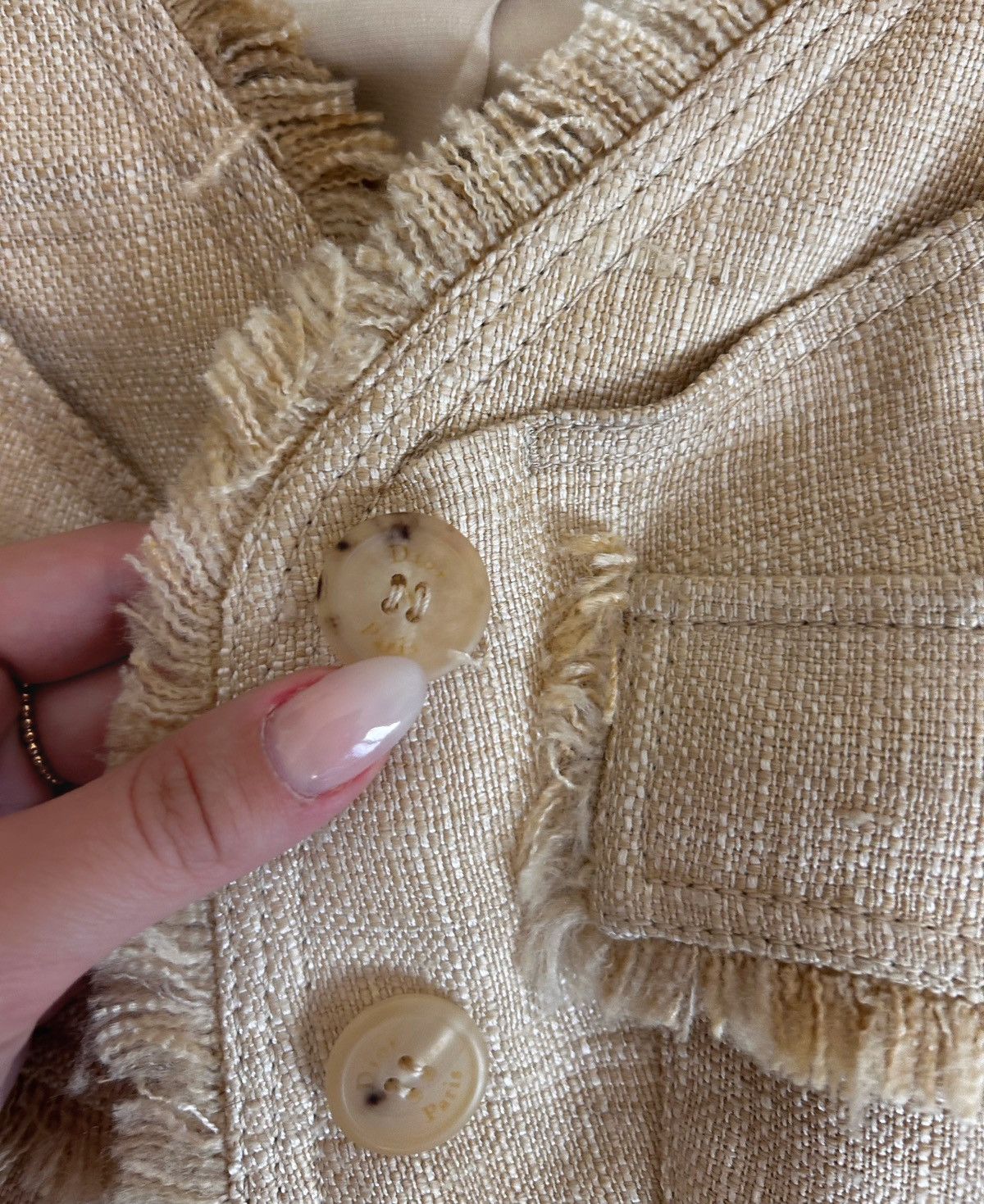 Dior × John Galliano Dior Vintage (2011) Off the Shoulder Bar Vest - Beige Tweed Size XS / US 0-2 / IT 36-38 - 23 Thumbnail