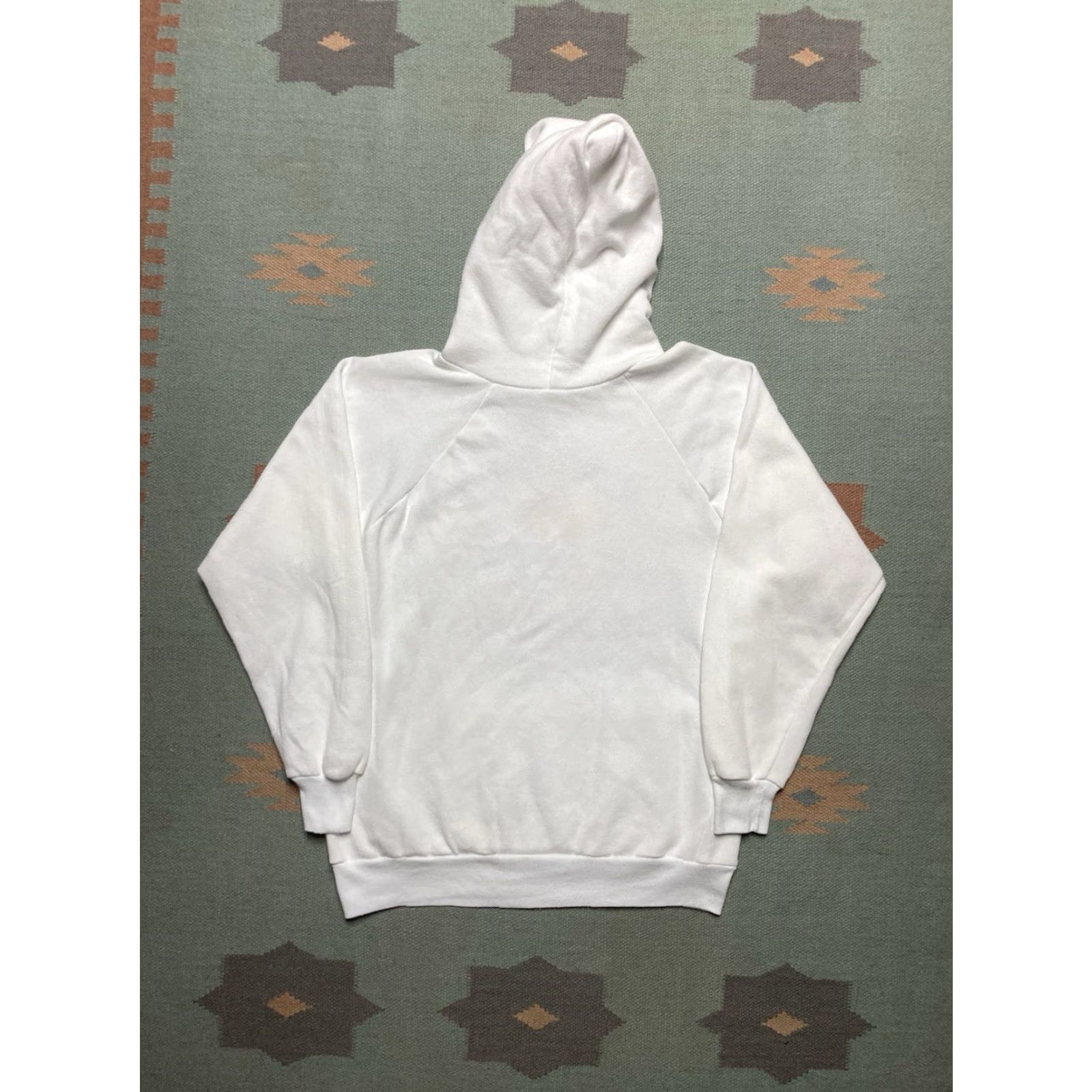Vintage VINTAGE University KU Jayhawks Pullover Hoodie Sweatshirt Men Large White 80s Trench KU Jayhawks Mens L Hoodie Size US L / EU 52-54 / 3 - 6 Thumbnail
