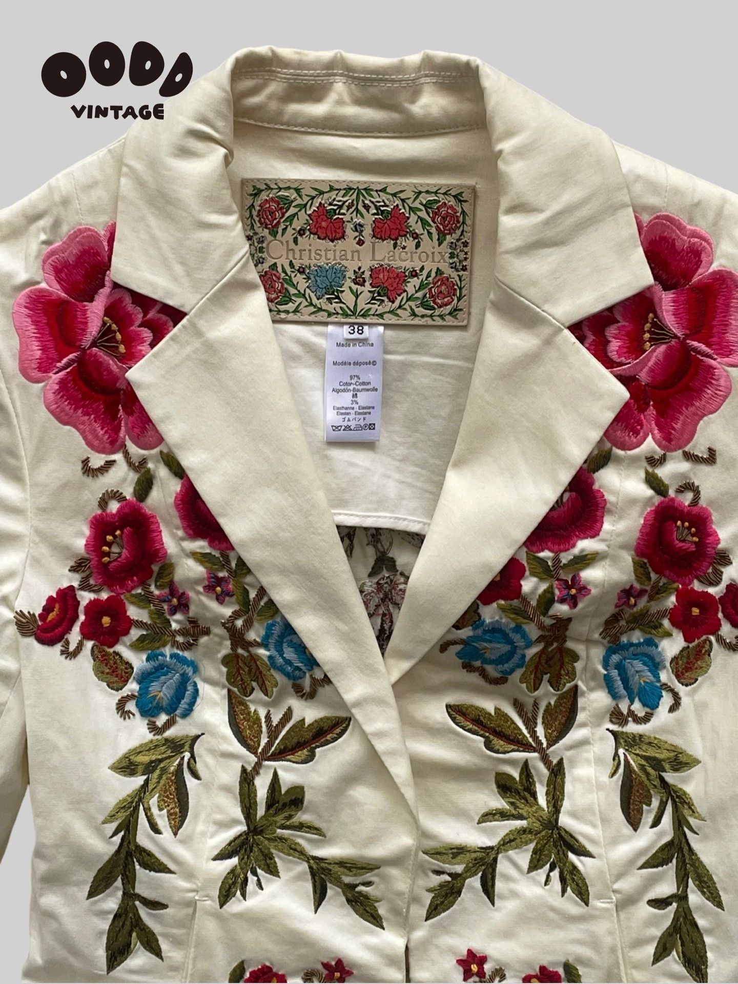 Christian Lacroix Vintage Embroidered and Jeweled Heart Christian 