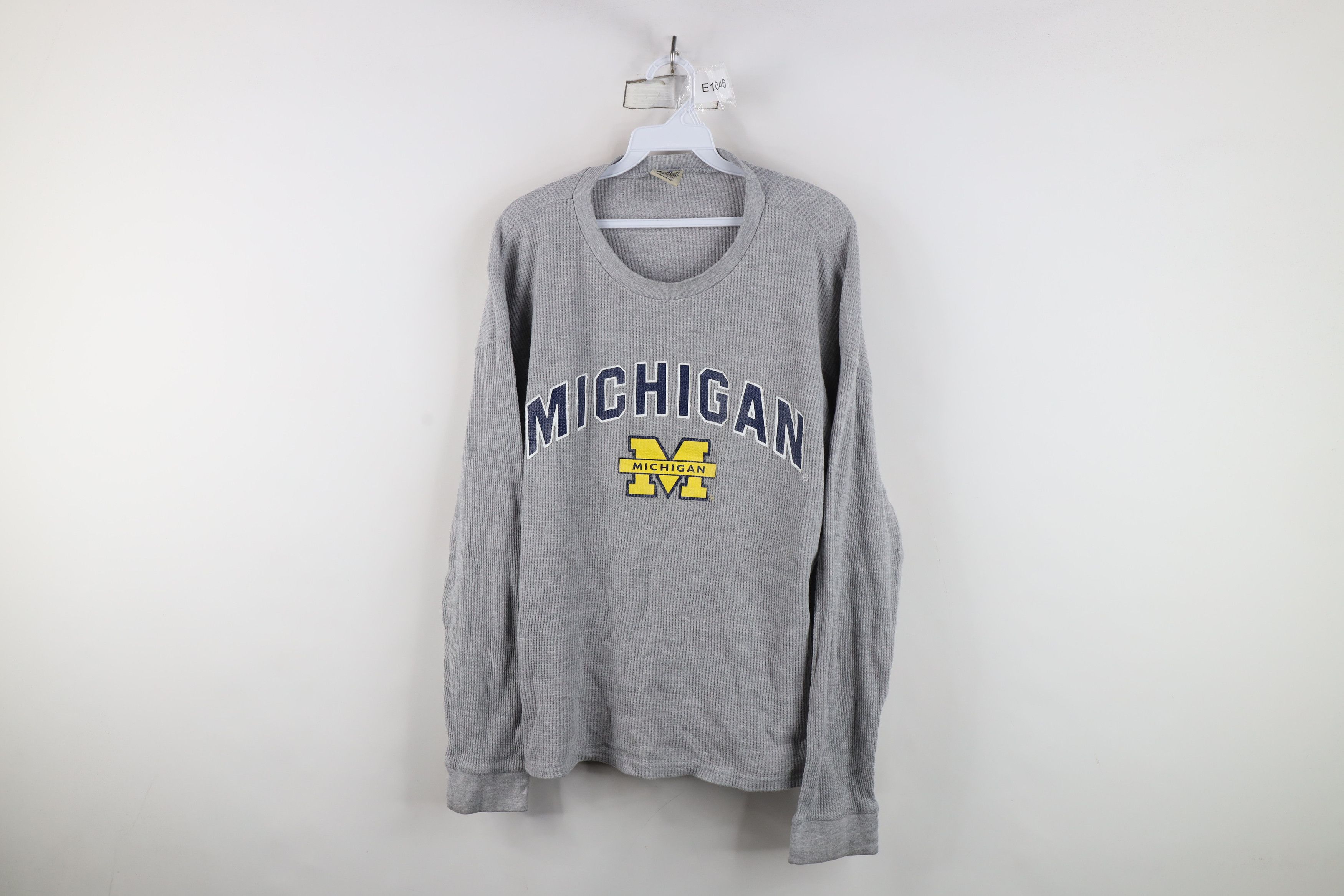 Vintage Vintage University of Michigan Thermal Waffle Knit T-Shirt Size US L / EU 52-54 / 3 - 1 Thumbnail