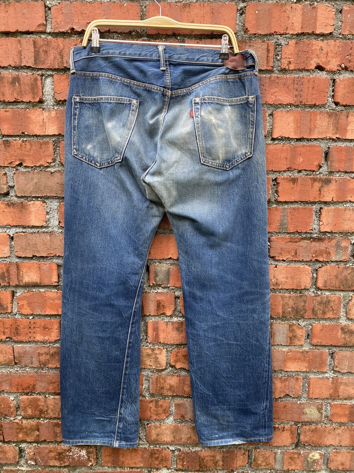 Denime W36x32 sewing chop redline denime distressed repaired denime Size US 36 / EU 52 - 2 Thumbnail