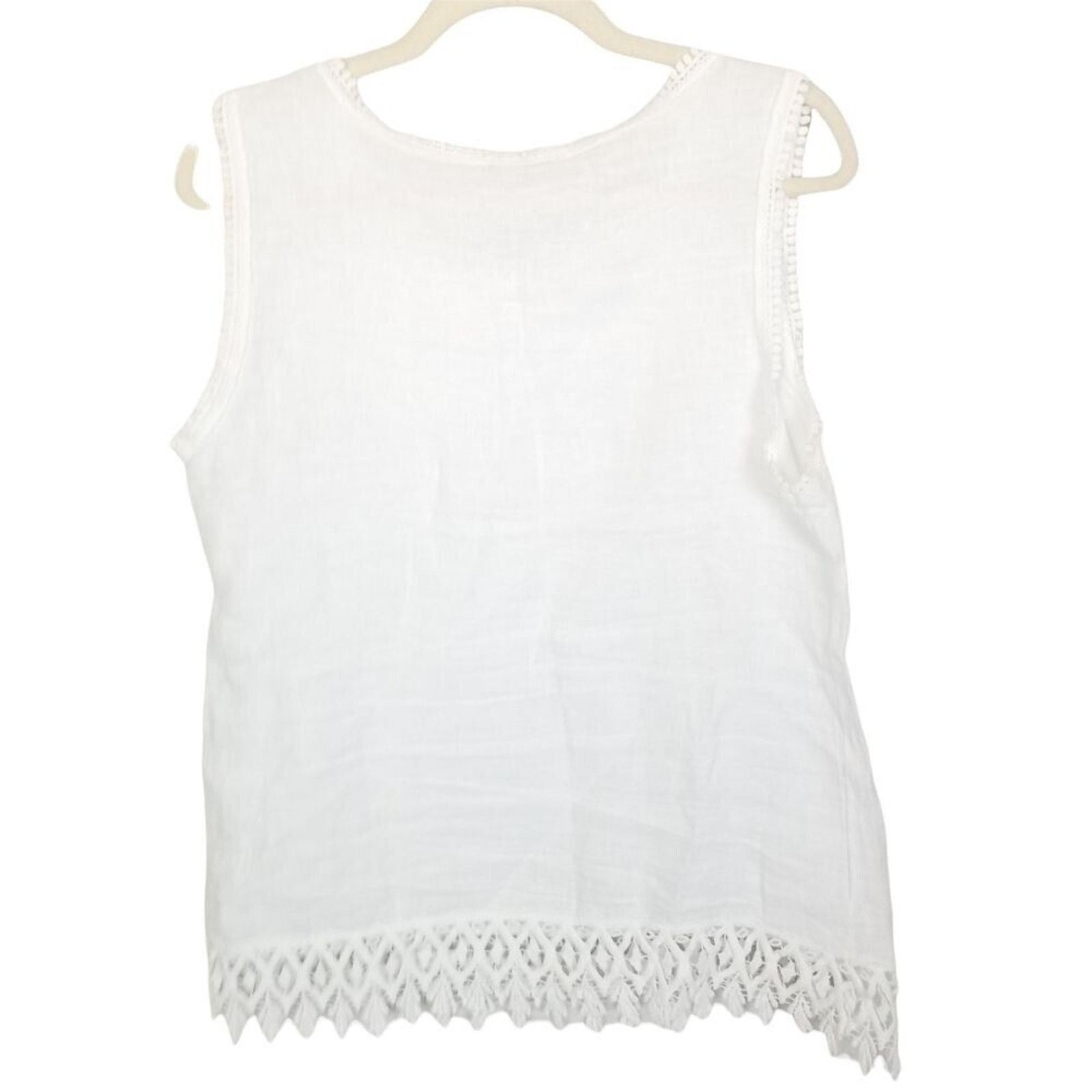 Anne & Valentin Valentina Naldi Tank Top Women M White Minimalist Coastal Size M / US 6-8 / IT 42-44 - 7 Thumbnail