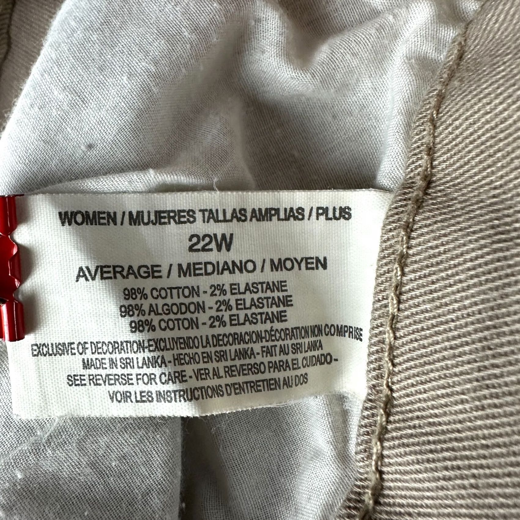 Gloria Vanderbilt Gloria Vanderbilt Jeans Womens 22W Amanda Tan Cotton Stretch Size 40" / US 18 - 7 Thumbnail