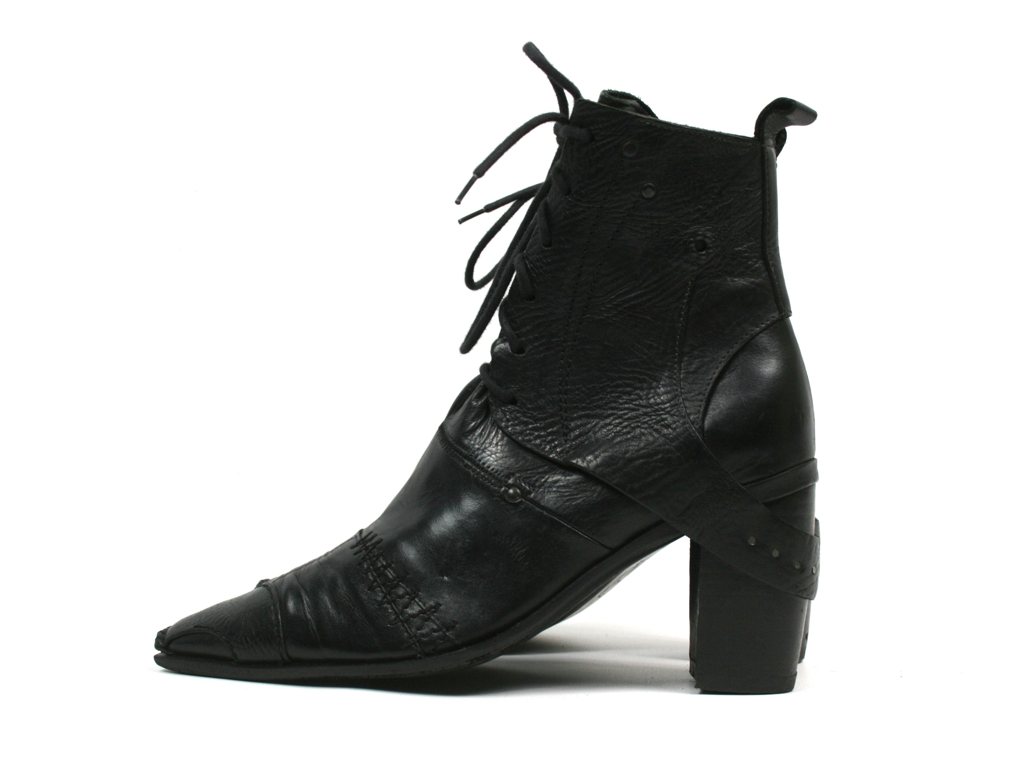 Marithe + Francois Girbaud 00S Square Toe Cossack Punk Avant Garde Y2K Boots Size US 5 / IT 35 - 3 Thumbnail