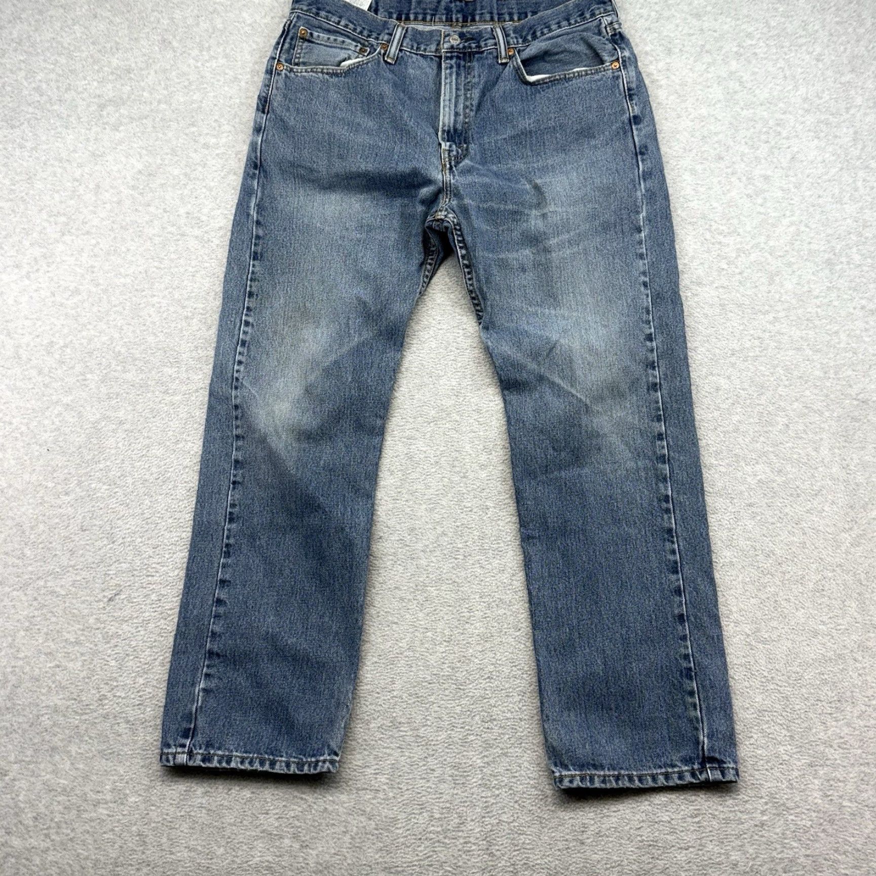 Levi's Levi's 505 Jeans Mens 36x30 Straight Denim Blue Cotton 100% Fabric Wash Dark Regular Waist 36 Inseam 30 Button Zip 5-Pocket Size US 36 / EU 52 - 5 Thumbnail