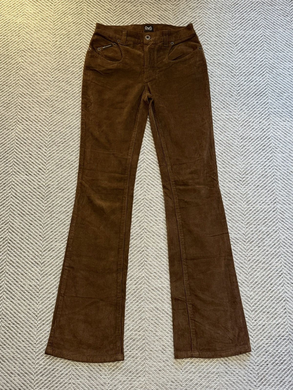 Dolce & Gabbana Dolce & Gabbana Brown Corduroy Buckle-Back Bootcut Trousers Size 25" / US 0 / IT 36 - 8 Thumbnail