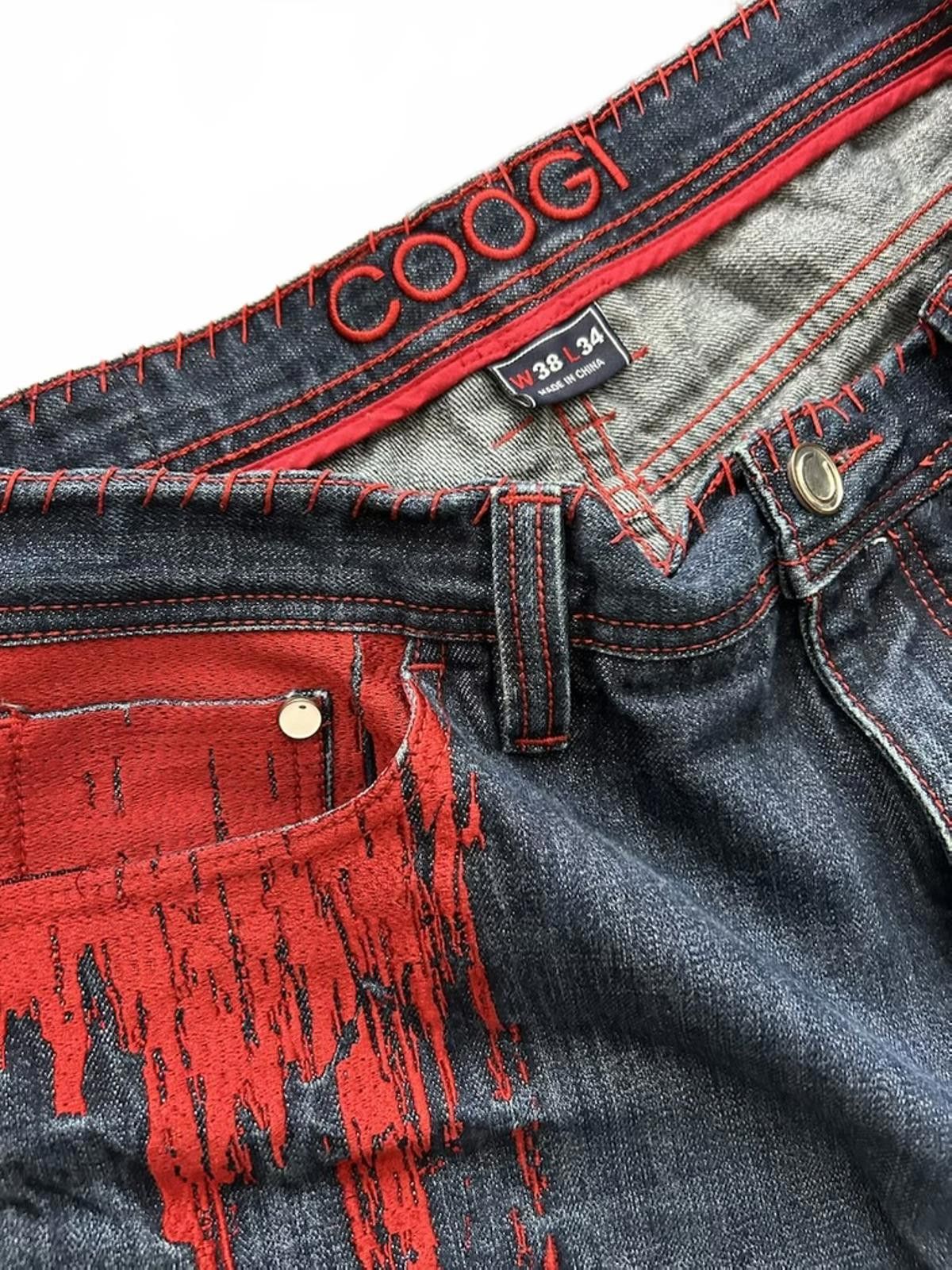 Coogi Coogi Men's Jeans with Red Stitching and Pocket Detail, Size Size US 38 / EU 54 - 3 Thumbnail