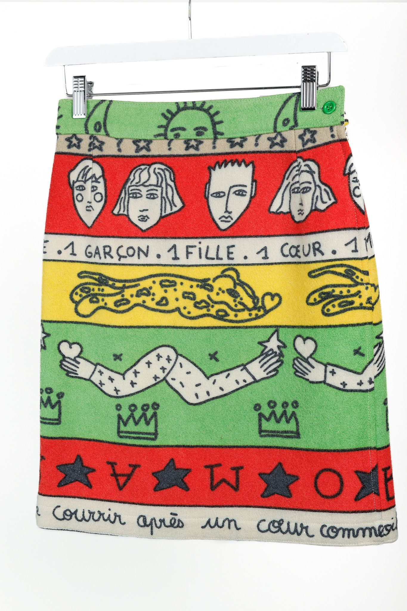 Jean Charles De Castelbajac Jean Charles de Castelbajac Illustrations Wool Skirt Size 26" / US 2 / IT 38 - 3 Thumbnail