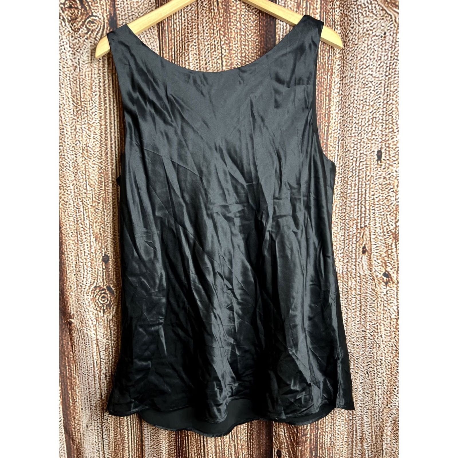 Vintage Sejour Tank Top Plus Size 14W Black Silk Womens Size XL / US 12-14 / IT 48-50 - 3 Thumbnail