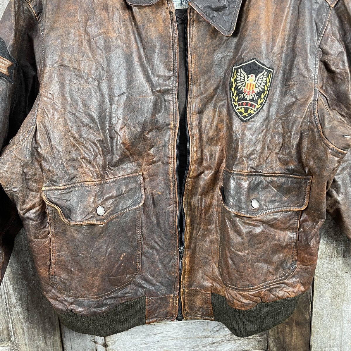 PERSON'S × Vintage Vintage 80s Persons Ranger USA Leather Jacket Size US L / EU 52-54 / 3 - 4 Thumbnail
