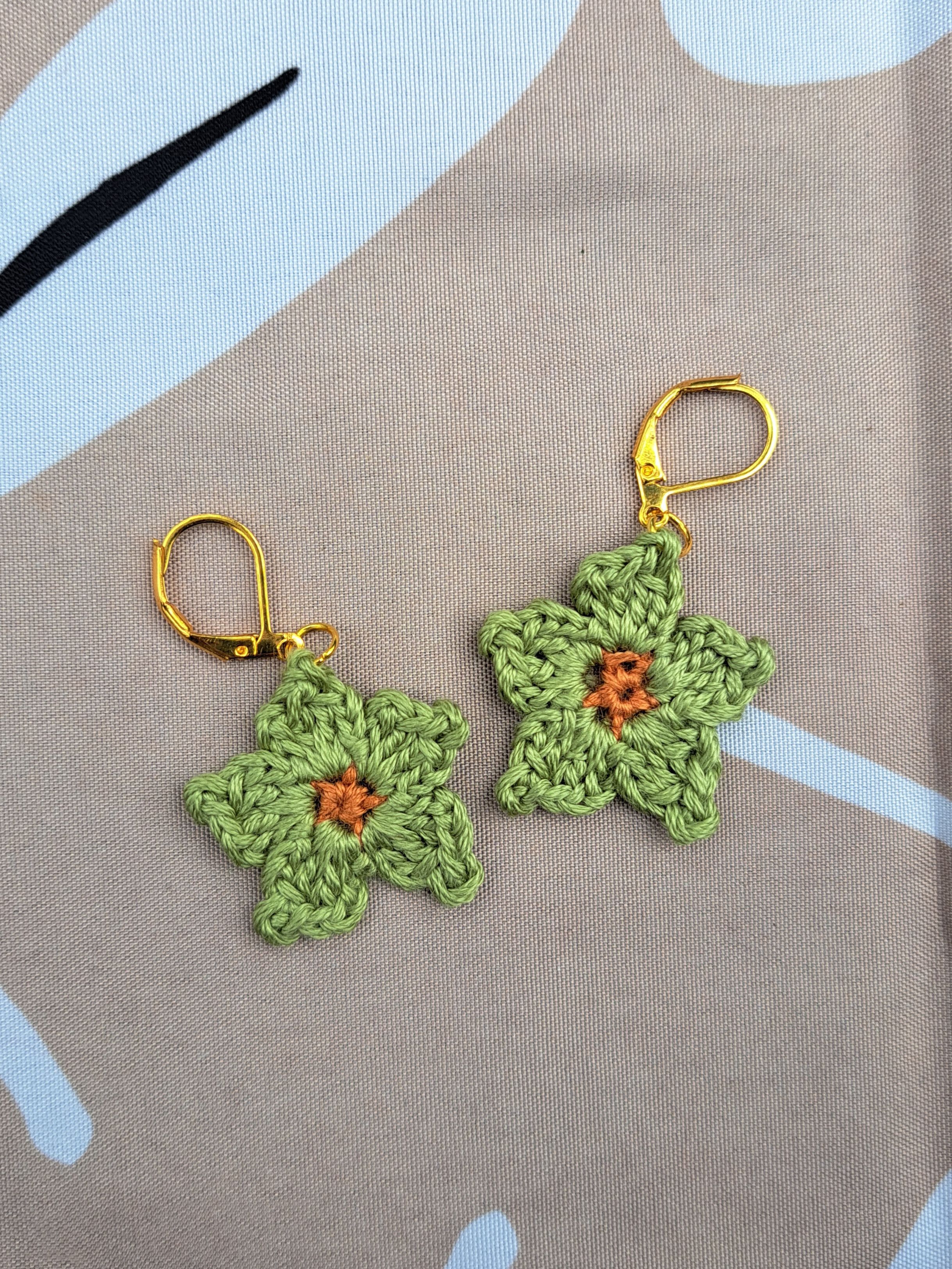 Handmade Crochet flower earrings Size ONE SIZE - 1 Preview